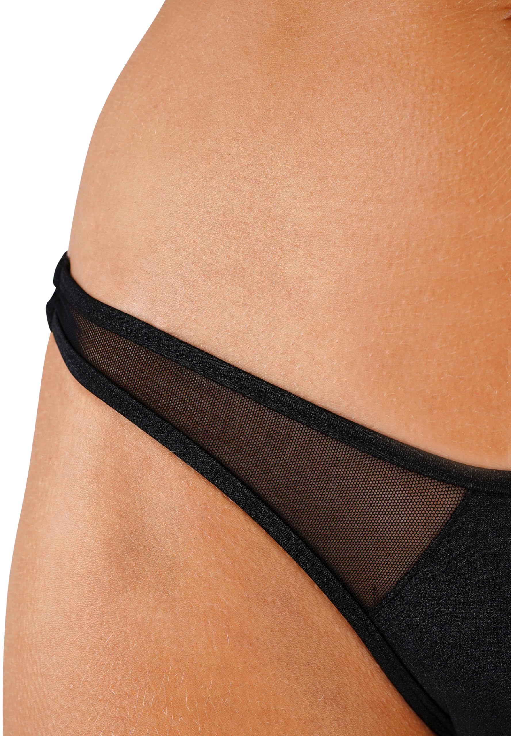 my sexy bikini - Maillot de Bain Femme Tanga Bikini brésilien uni Noir Blanc - Bounty