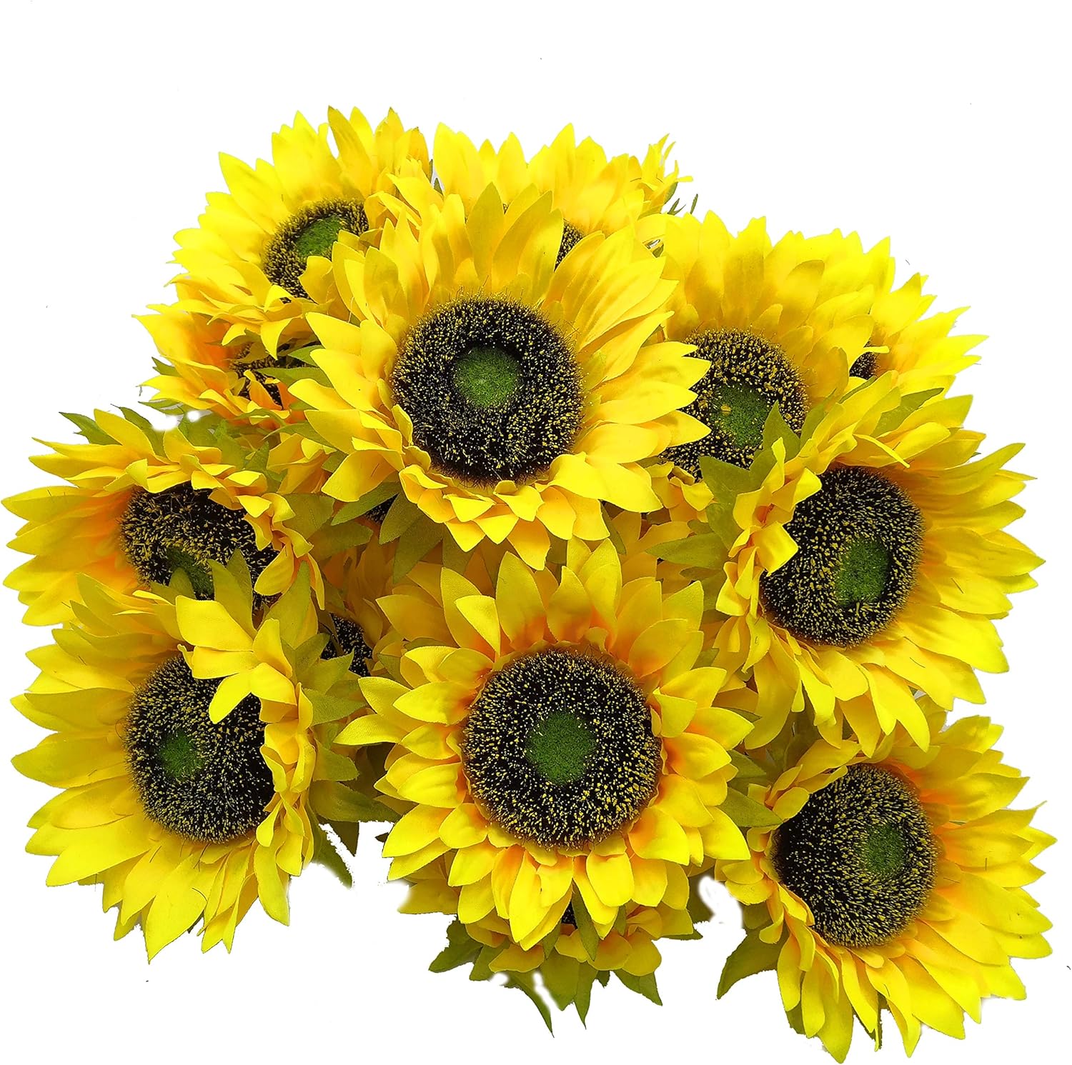 Artificial Flower 20pcs 6''W Silk Sunflower Heads Real Looking Fake Sunflower for Wedding Centerpieces Home Décor Wall Wreath Photography Props(Yellow)