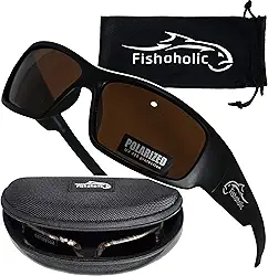 Óculos de sol de pesca polarizados UV400 (14 opções) Presente de pesca com estojo rígido e bolsa