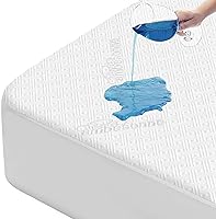 Vista 10 de Ambesonne Protector de colchón ajustable antideslizante 100% impermeable, cubierta de tela de aire 3D, almohadilla de cama, textura suave
