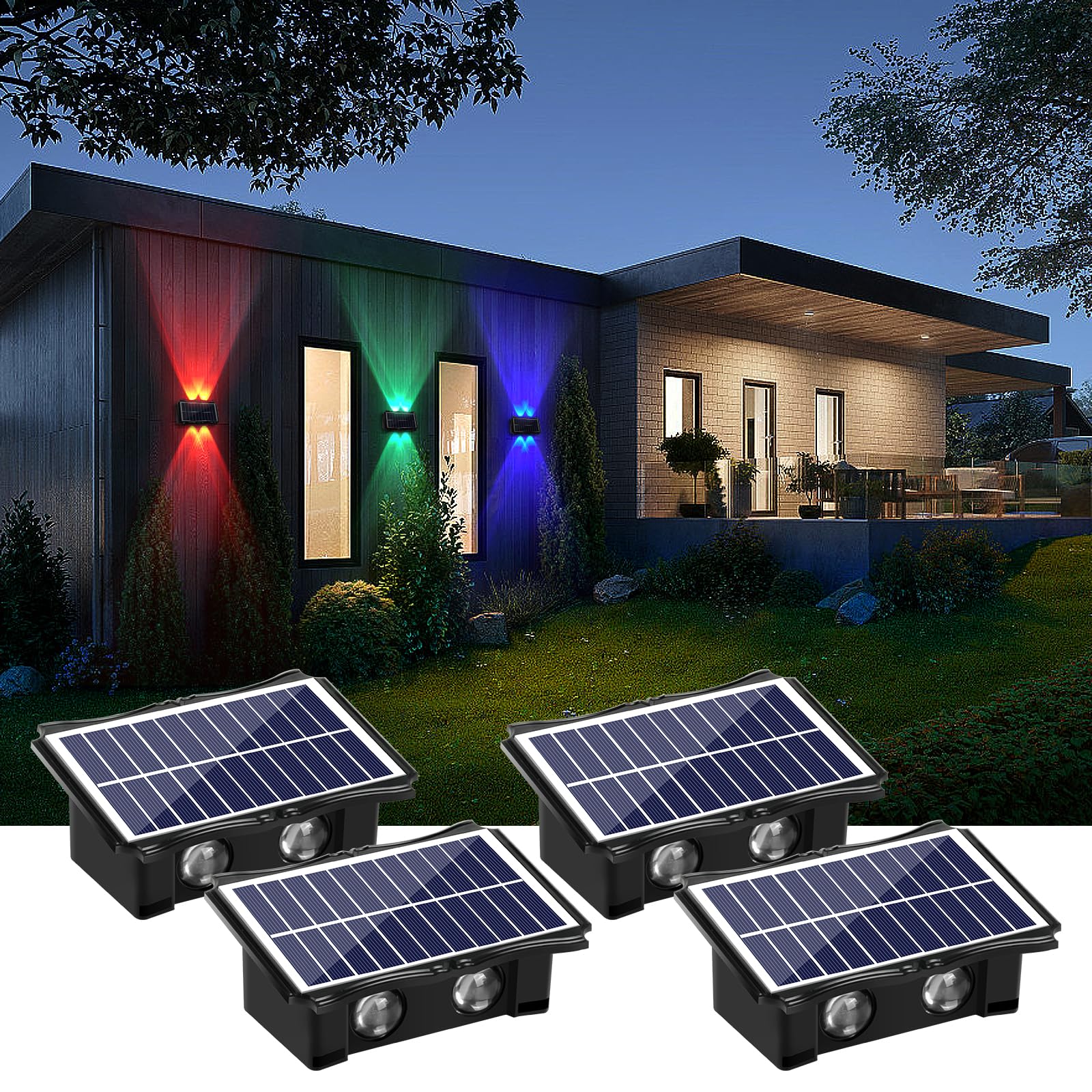 ライト・ランタン Valo shade IN-EI YAMATOYA Y'S CASA WONYO 4LED Multi-Color Solar Wall Lights, Up and Down