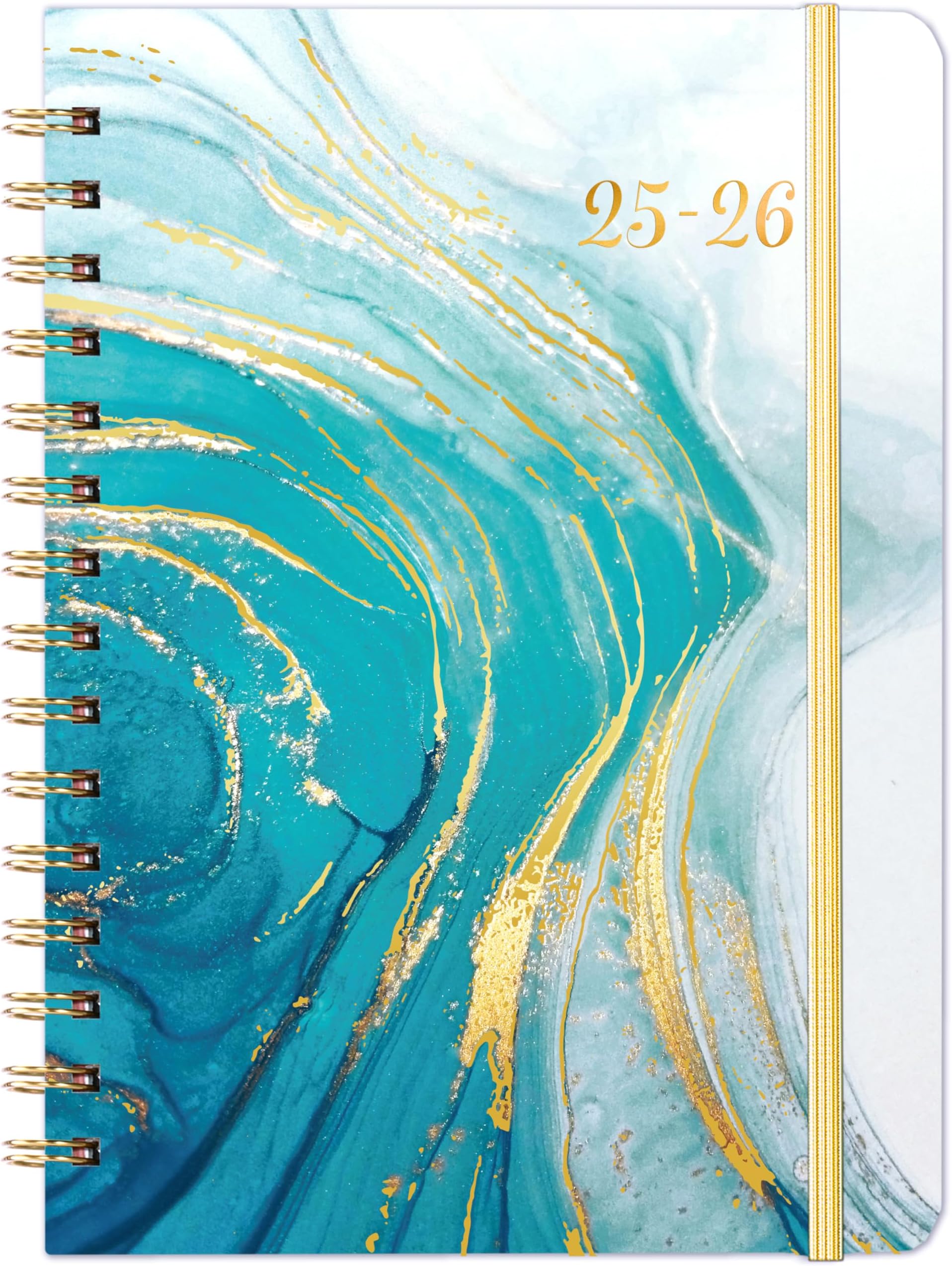 2025-2026 Academic Diary - A5 Diary 2025-2026 Week to View, From August 2025 to July 2026, Twin-Wire Binding， Blue, 21.5 x 15.5 x 1.5 cm