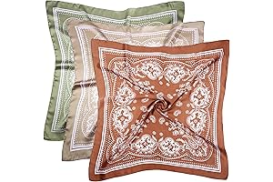 3 Pcs 27.5 Inches Retro 70s Satin Head Scarf