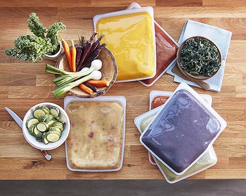 Miniatura 10 de Stasher Bolsa reutilizable de silicona platino de grado alimenticio de 64 onzas para comercocinar, congelar y almacenar en Sous Videorganizarviajar,
