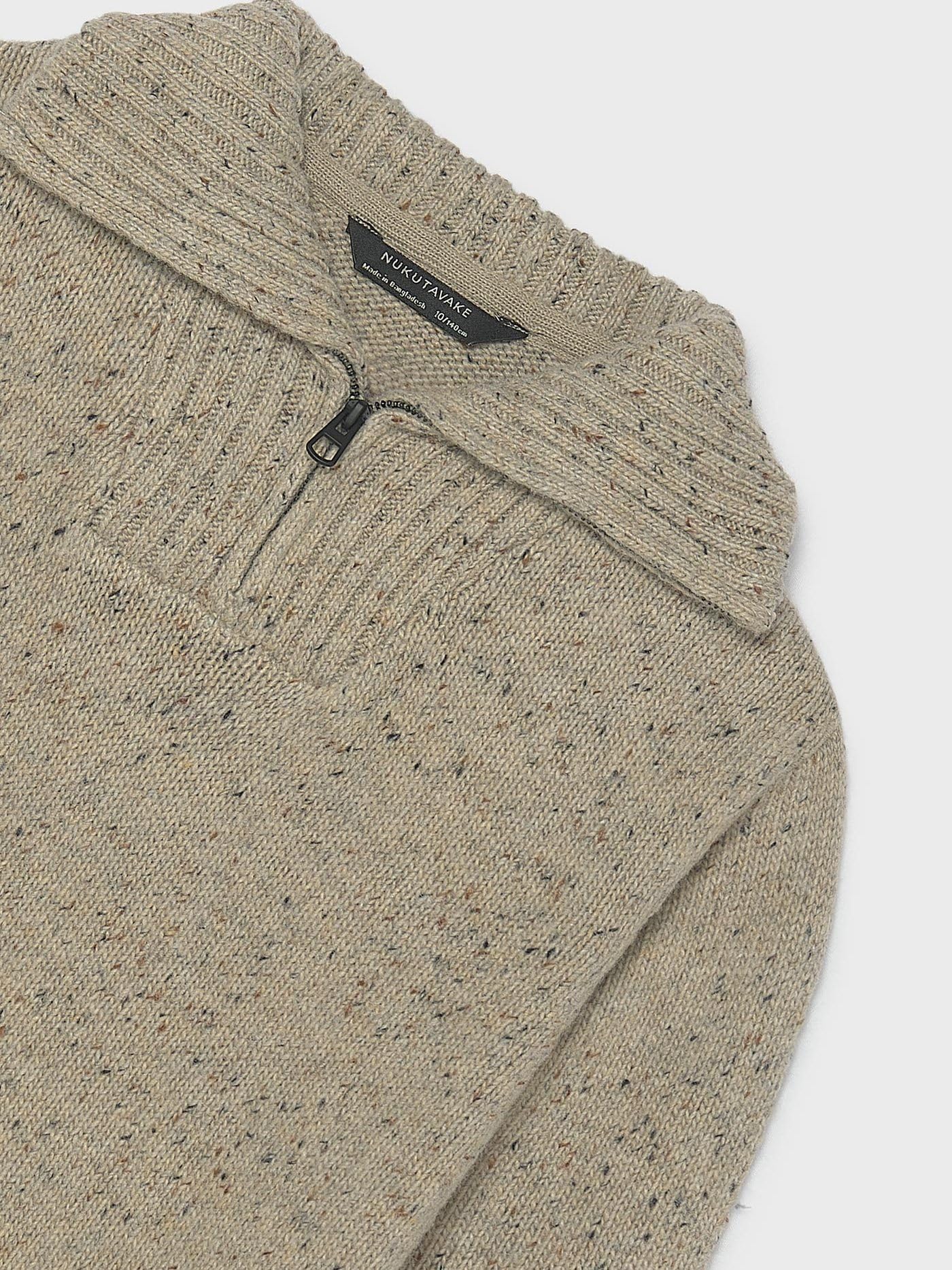 Mayoral «Nukutavake» Jersey Cremallera para niño Topo Tweed