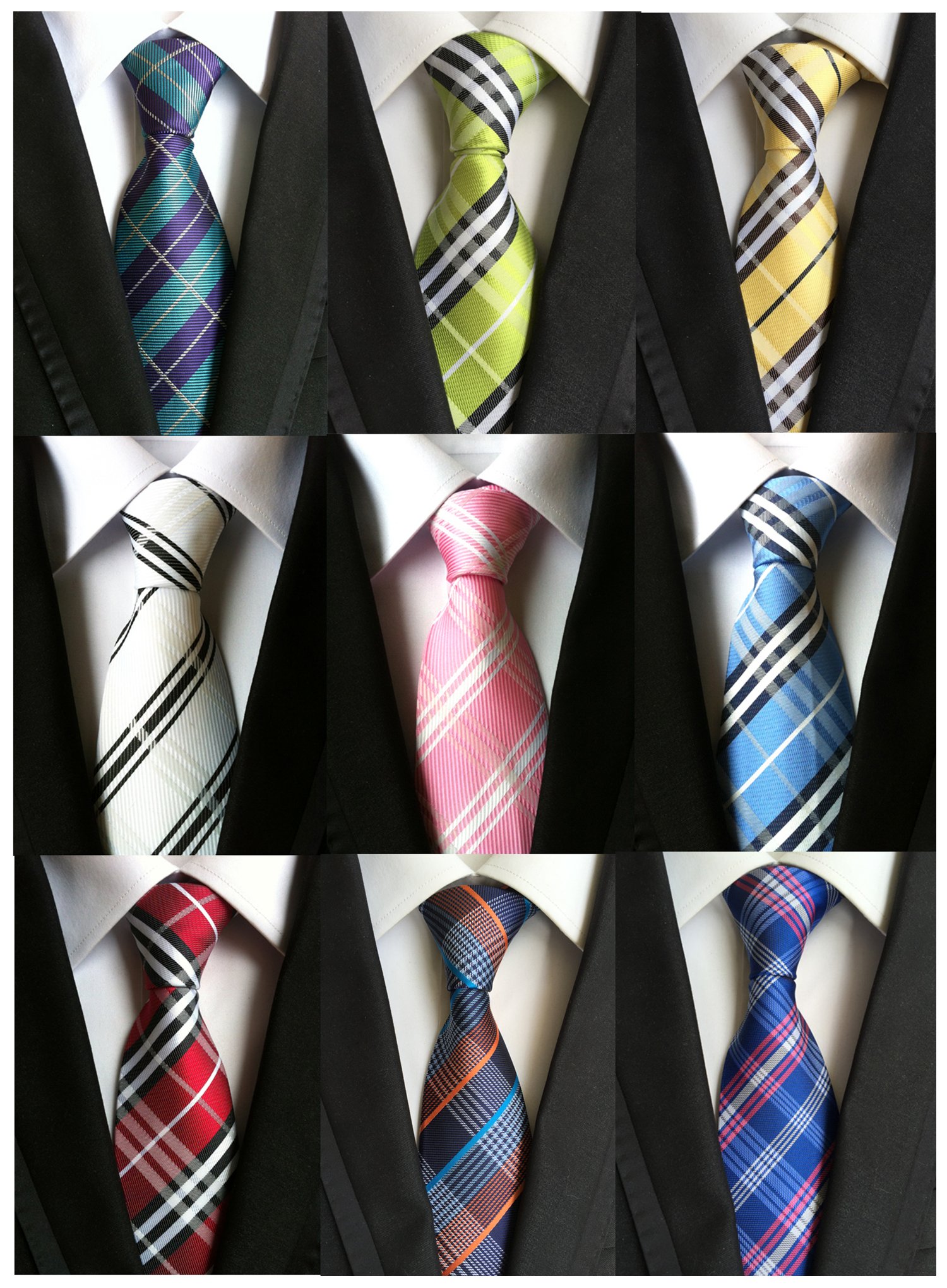 YanLenYanLen Lot 9 PCS Classic Men's Tie Necktie Woven JACQUARD Neck Ties