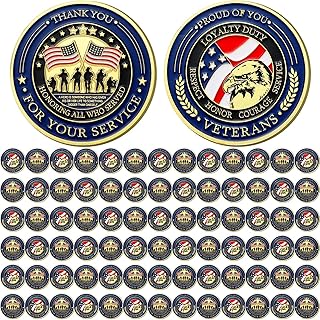 80 Pcs Military Challenge Coins Thank You for Your Service Veterans Appreciation Gift Coins