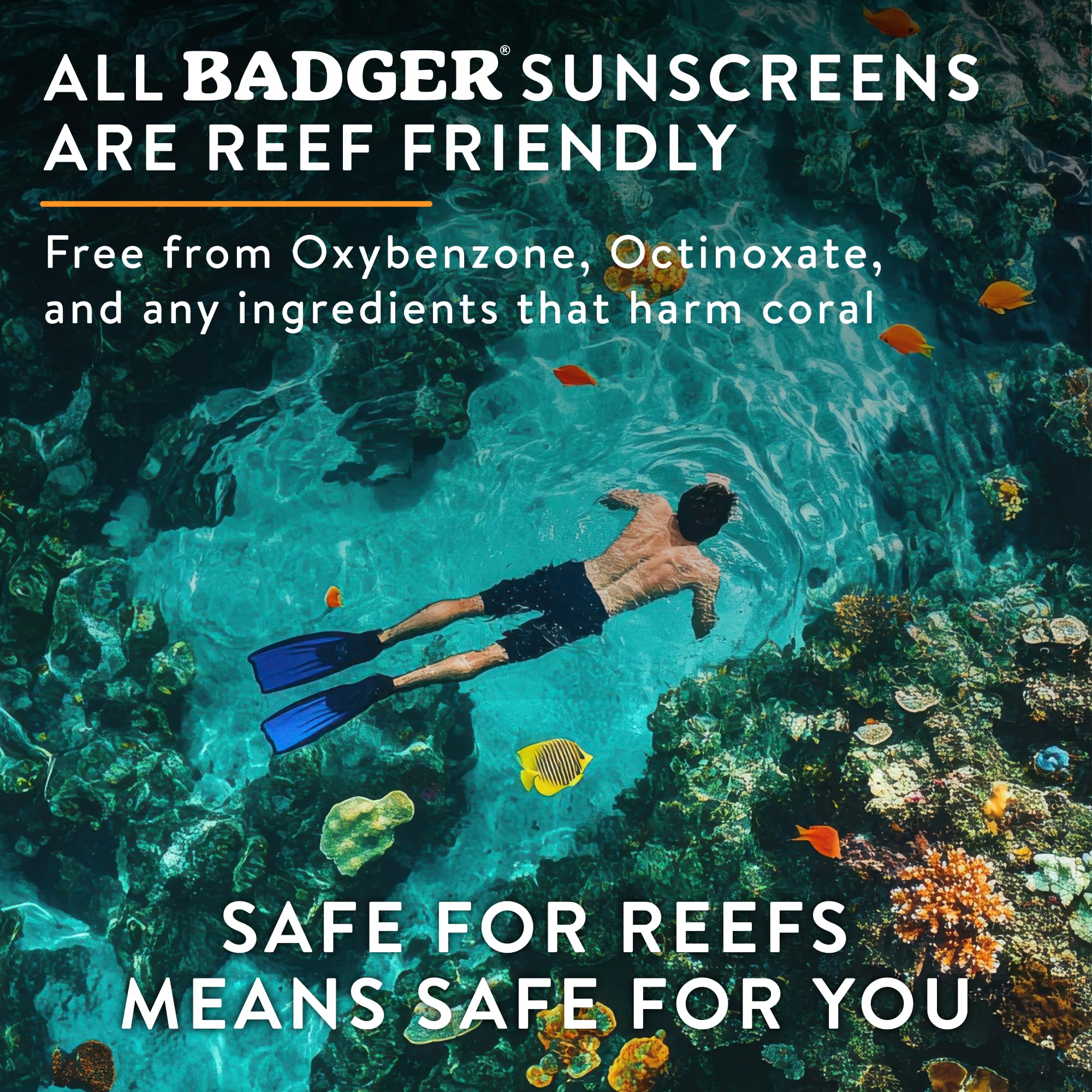 Badger Crème solaire minérale naturelle SPF 40 Baby Reef Safe avec oxyde de zinc transparent, large spectre et résistant à l'eau, camomille, 2,9 ml