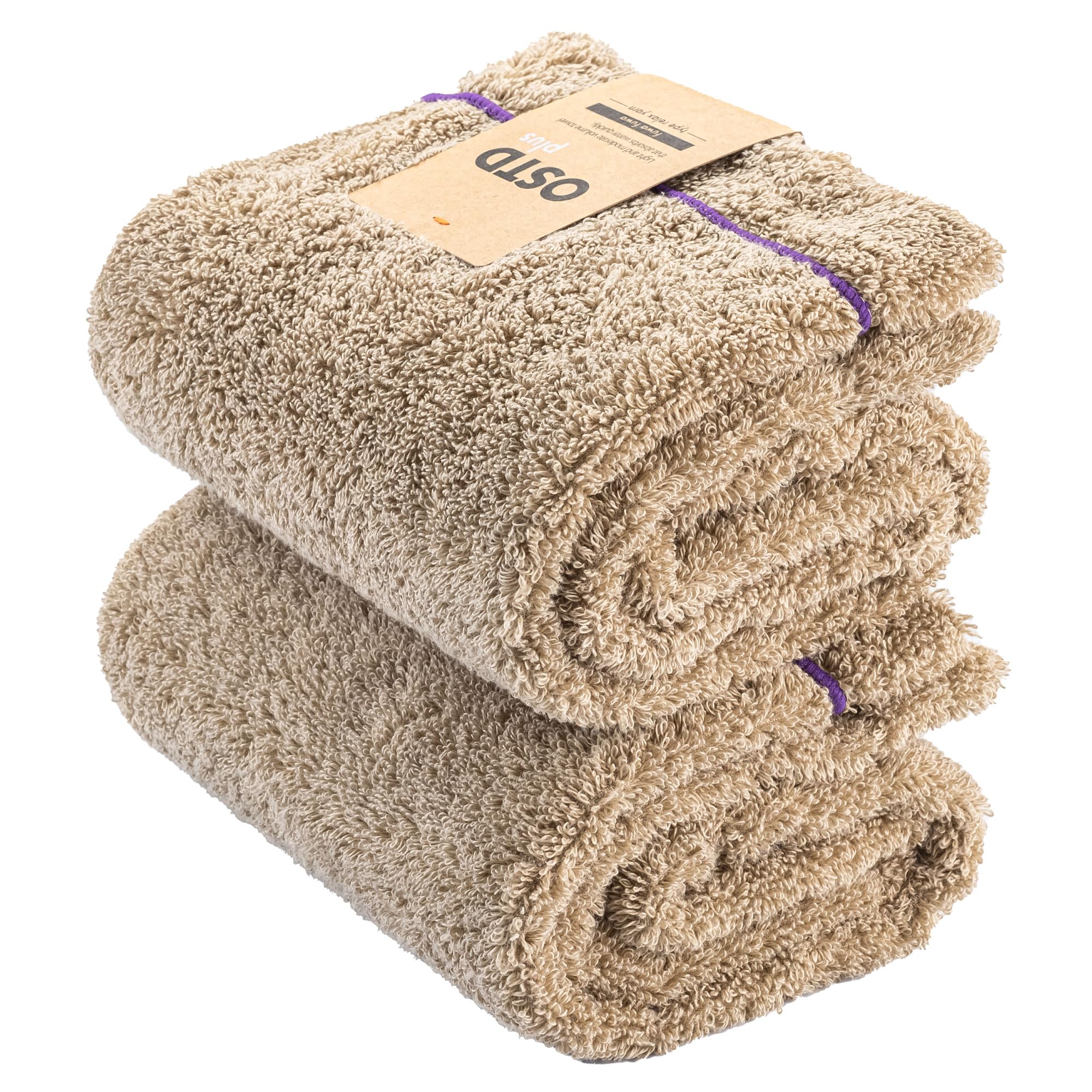 OSTD Plus Face Towels, Set of 2, Camel