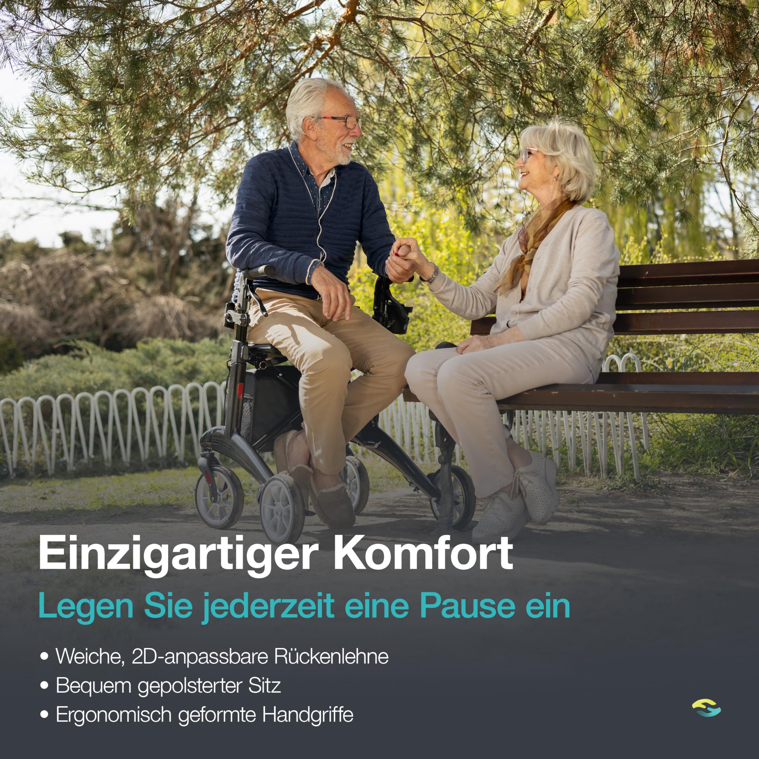 Helavo ultraleichter Carbon-Rollator für Innen & Außen - Nur 5,6 kg leicht | Faltbarer Leichtgewicht-Rollator aus Kohlefaser - Vollständig Aufgebaut - Einfacher Transport - Ideal für Innen & Außen