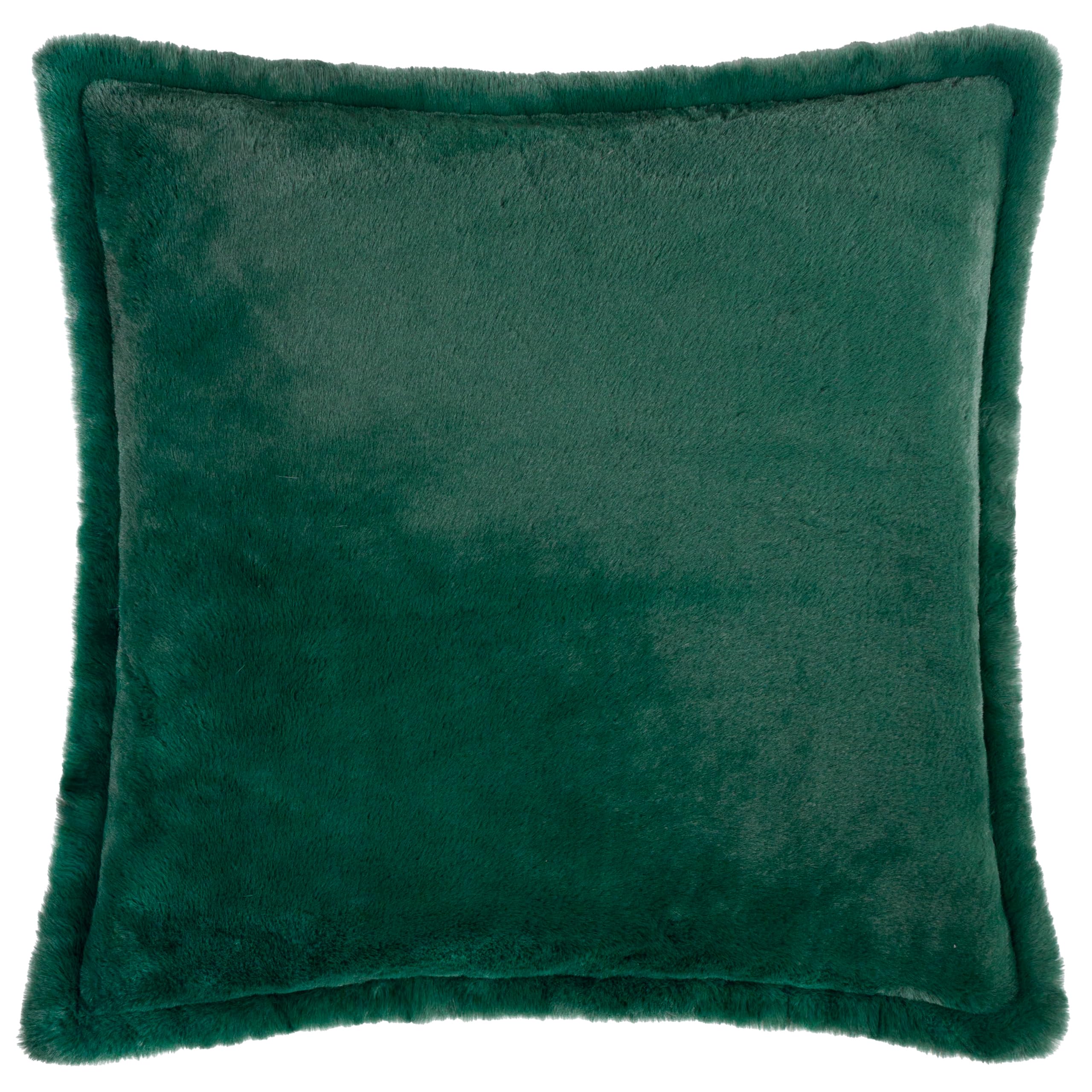Furn Unisex Dark Green Kallu Reversible Faux Fur Cushion In | Size: 55Cm X 55Cm