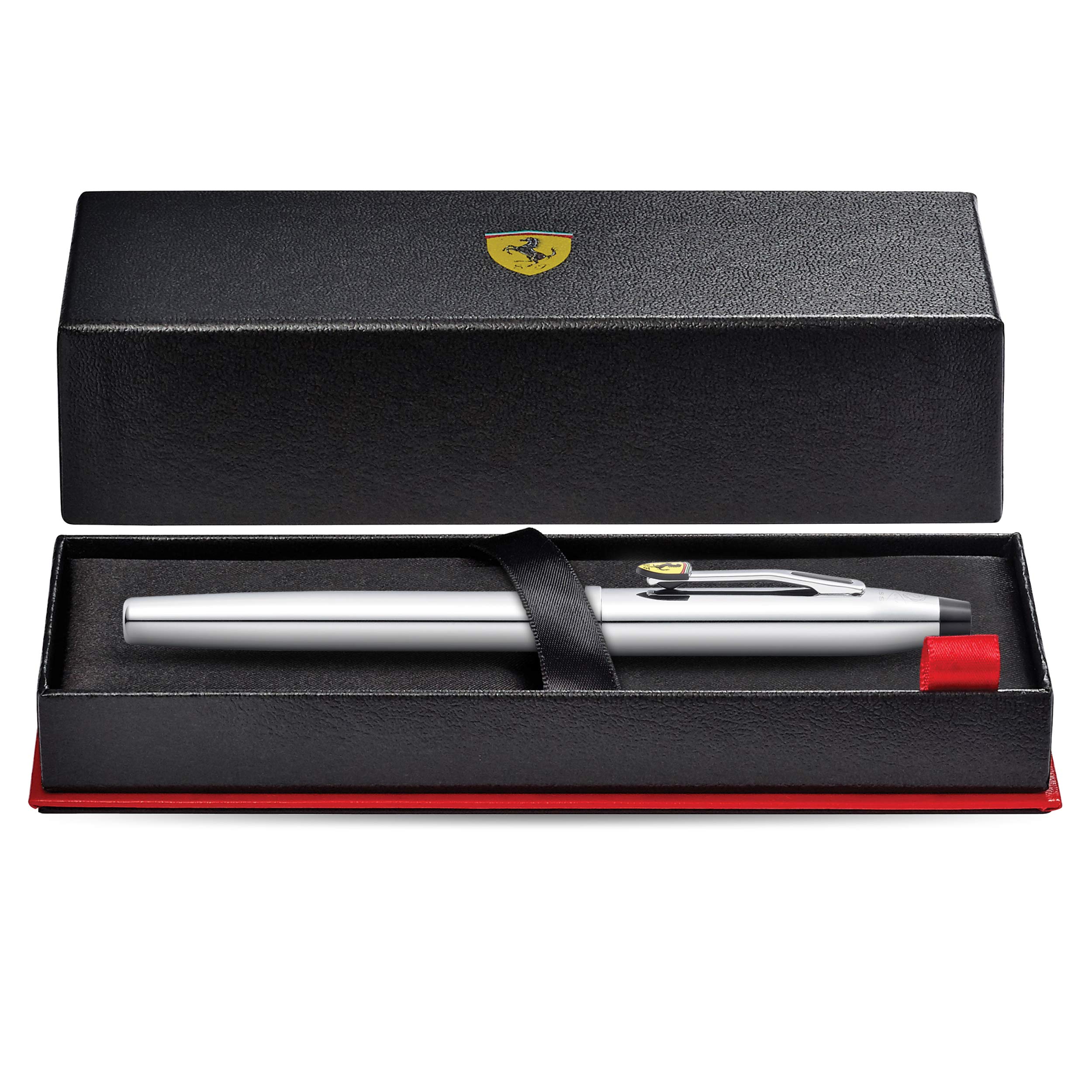 Cross Century II Ferrari Rollerball (Strichstärke M, Schreibfarbe: schwarz, inkl. Premium Geschenkbox) glanzchrom