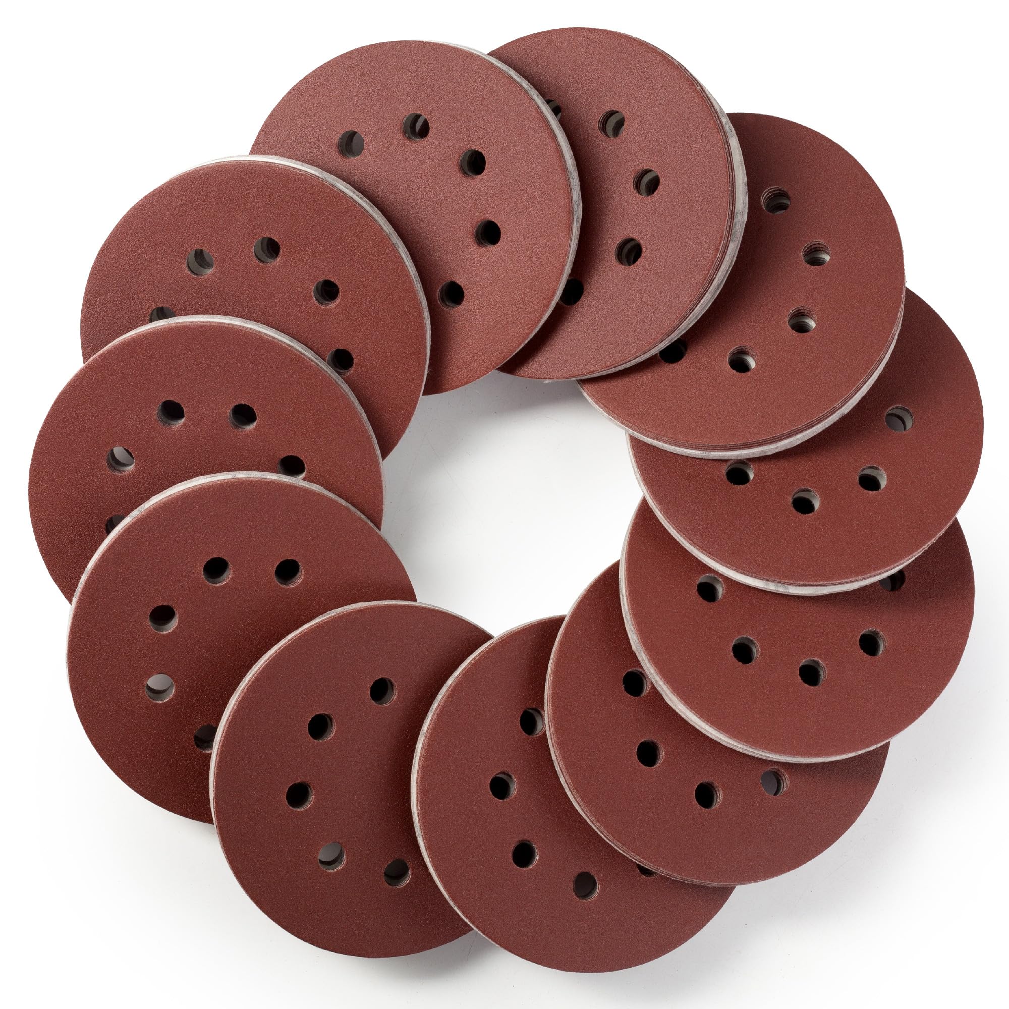 S SATC Sanding Discs 240 Grit 110PCS Orbital Sander Discs 125mm Hook and Loop Round Orbital Sander Pads for Sanding