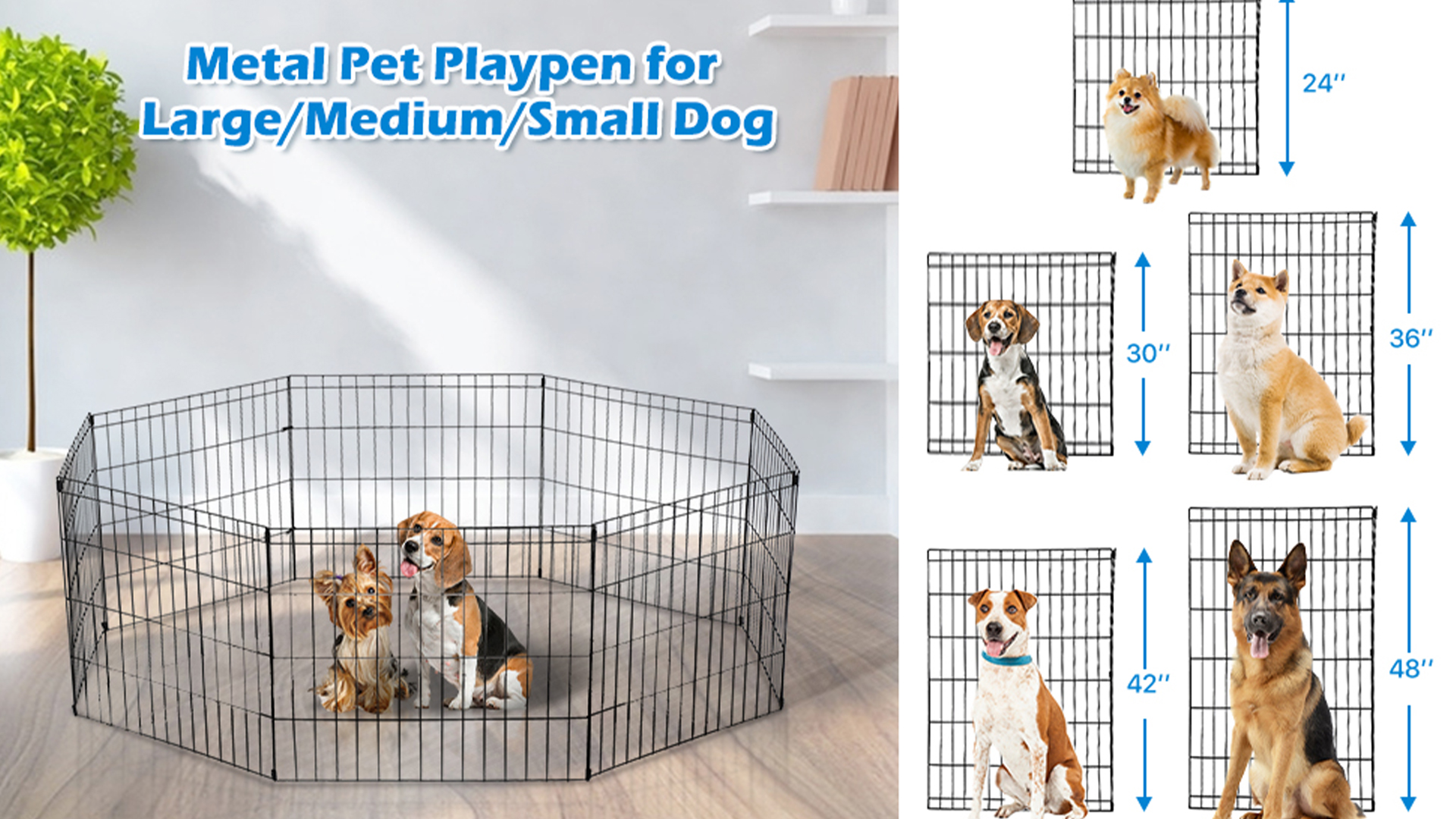 Exercise Pen Kijiji Dog Pen 36″ Panel Dog Playpen Pet Fence