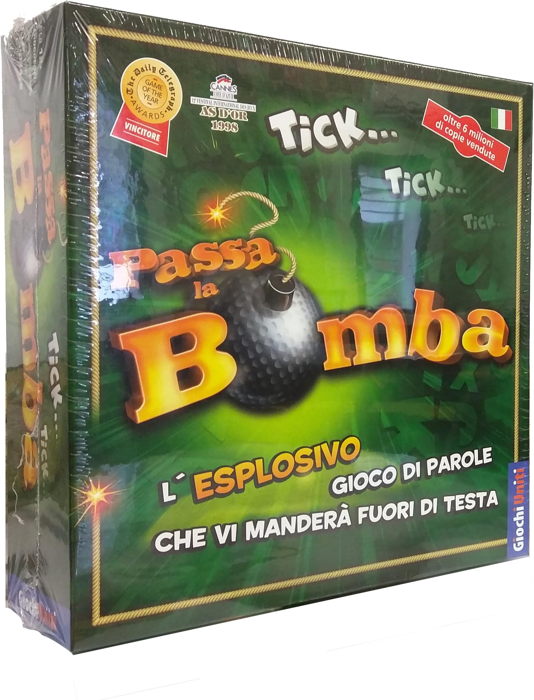 Giochi Uniti“Passa la Bomba” [Pass the Bomb] Fun Board Game, Italian Version, Multicolour, GU034/2