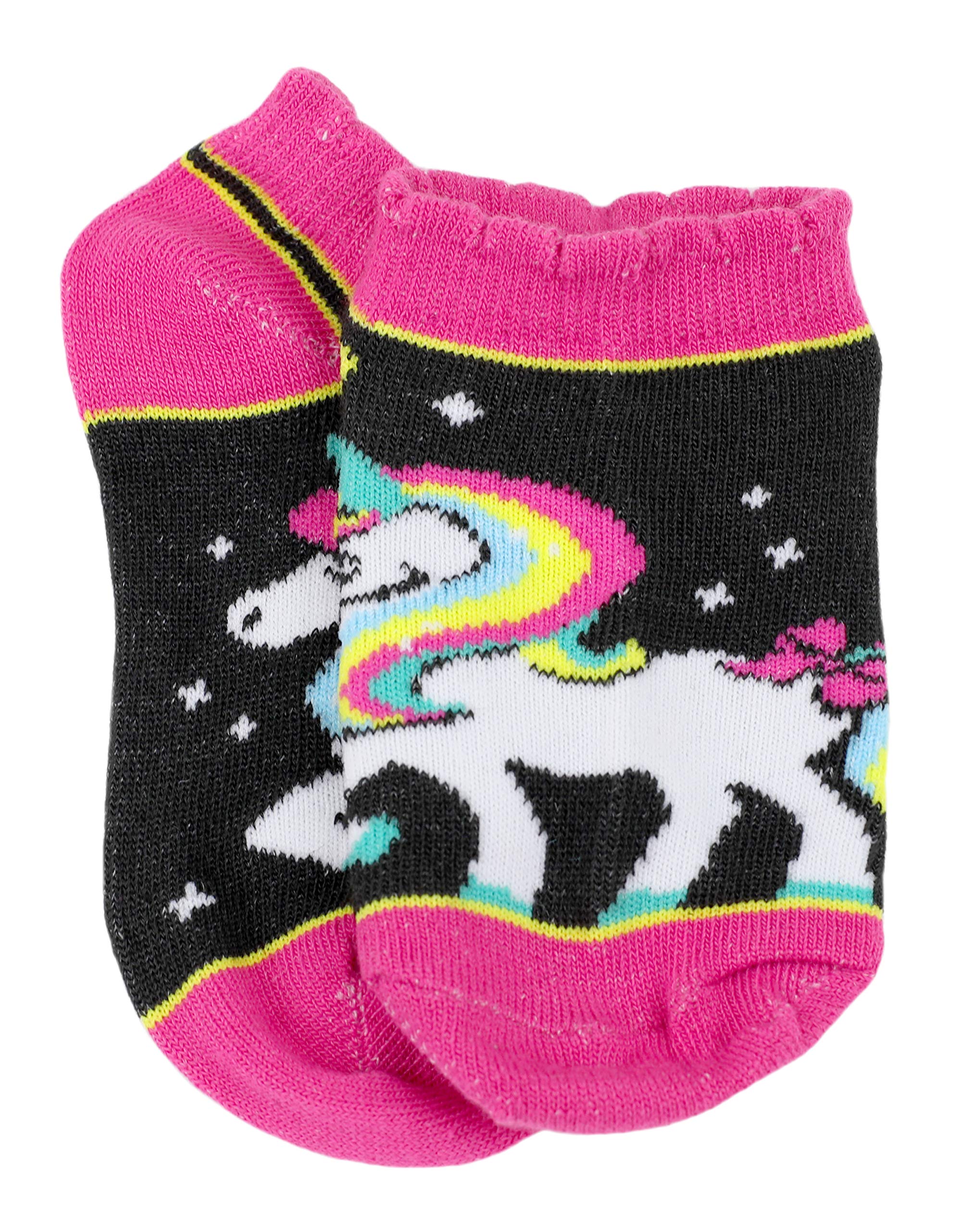 Nickelodeon Girl's Jojo Siwa 5 Pack Socks, Sock Size: 6-8 (Shoe Size: 10-4), Black/Blue