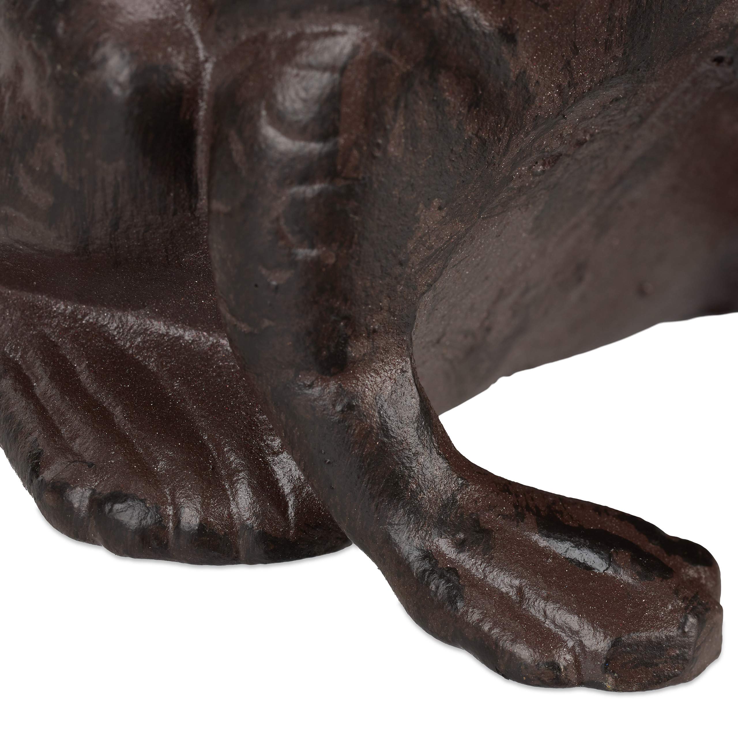 Relaxdays Figurine de Jardin Grenouille, Assise, en Fonte, Apparence Antique, étanche, Figurine de Grenouille, Marron