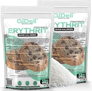 GiDeli Erythrit 10kg Kalorienfreier Kristallzucker Lebensmittel Ersatz als Vegane & Zahnfreundliche Zucker Alternative