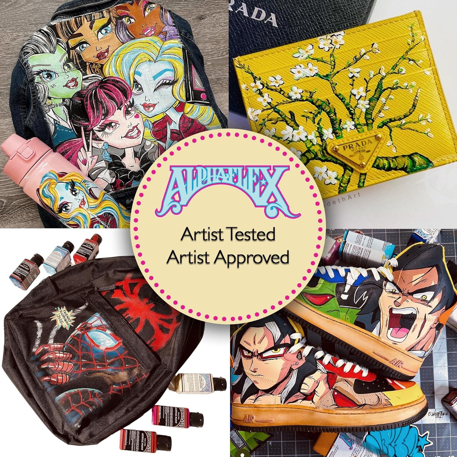 Alphaflex Paint Marker Set, 1mm Nib w/ 24 Colors, for Ceramic, Glass, Wood, Canvas, Fabric, Shoe and Clothing Customizers in Mind