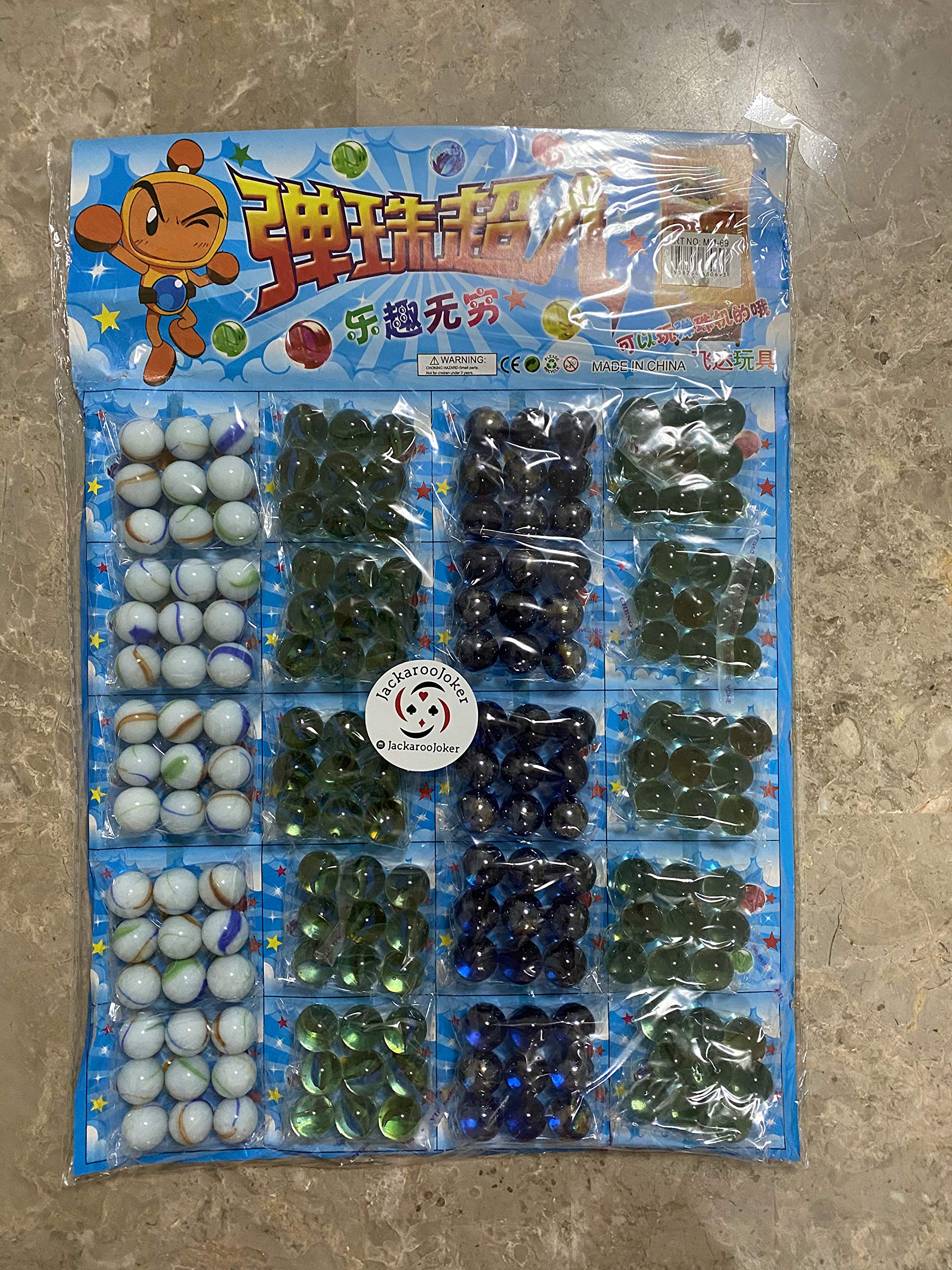 Other Glass Marbles Assorted 180 pcs - Marble Game - 3+