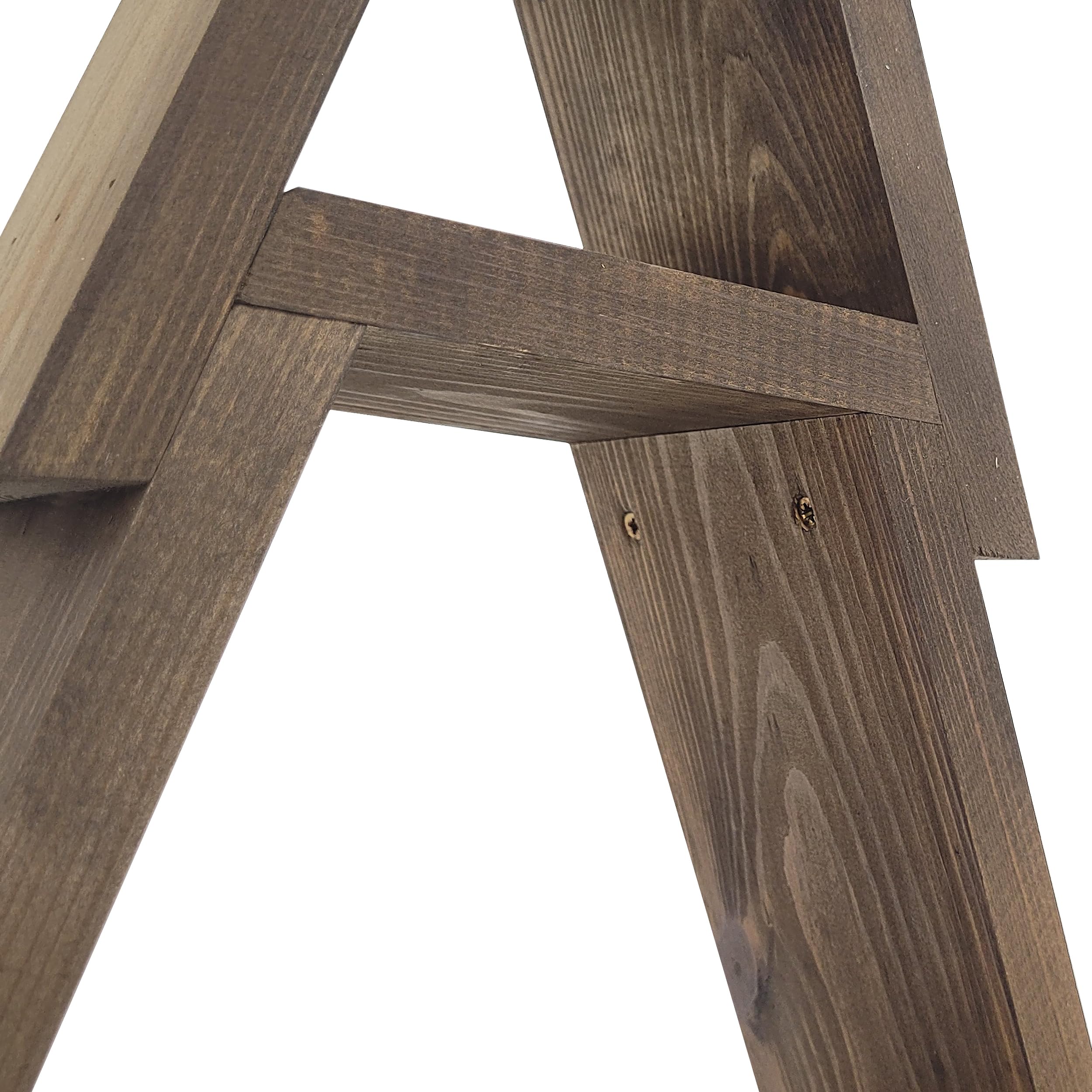 Weeco Árbol de Navidad de Madera XXL 110 x 67 cm Con 4 Estantes para Adornos - Decoración Hecha a Mano por Fuera y por Dentro - Figura Marrón Oscuro Wengué