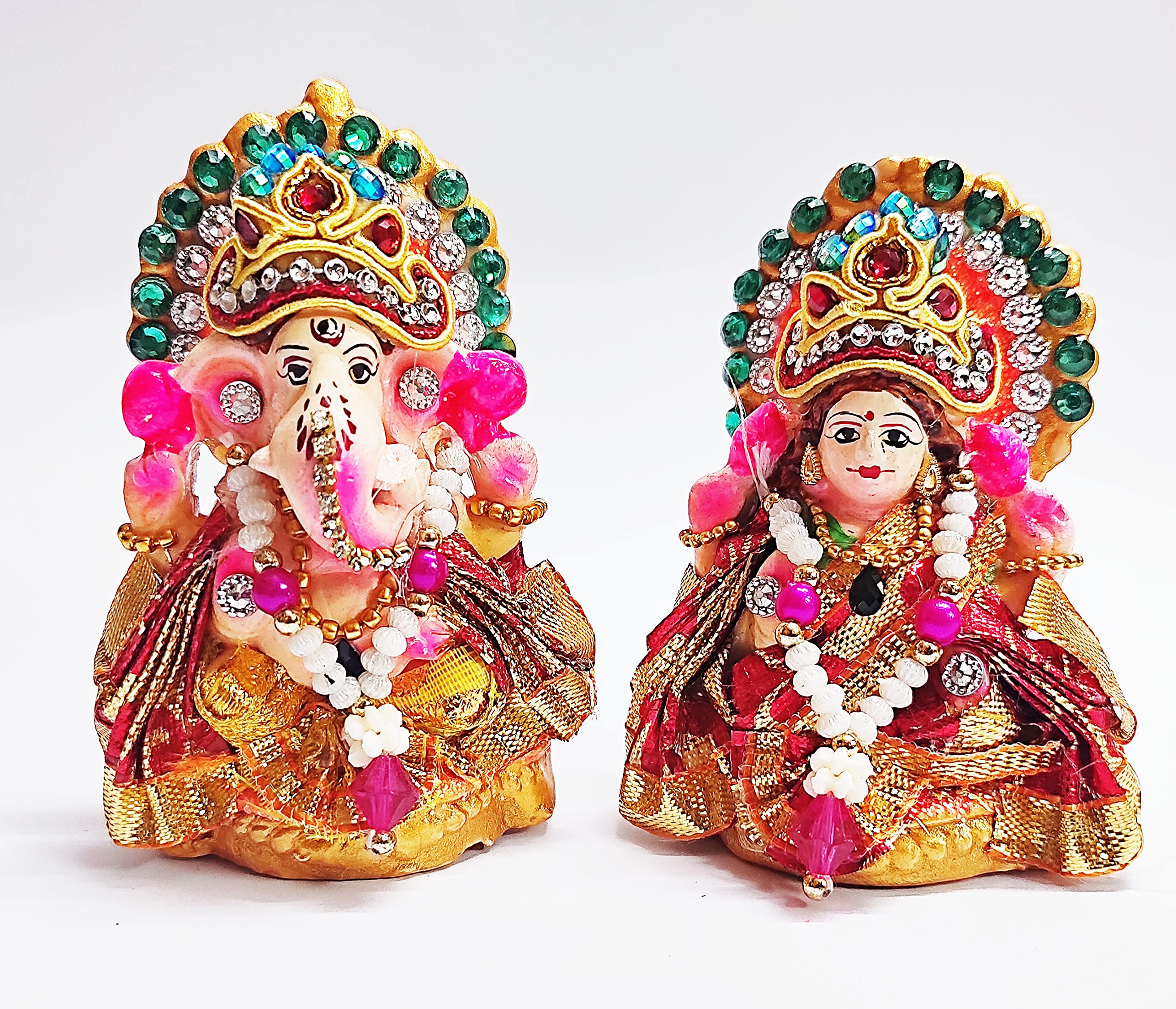 MAYUR Exclusive Laxmi Ganesh Murti for Diwali Pooja I Mitti Ke Laxmi Ganesh I Laxmi Ganesh Moorti for Home & Office I Handmade I Clay Idol