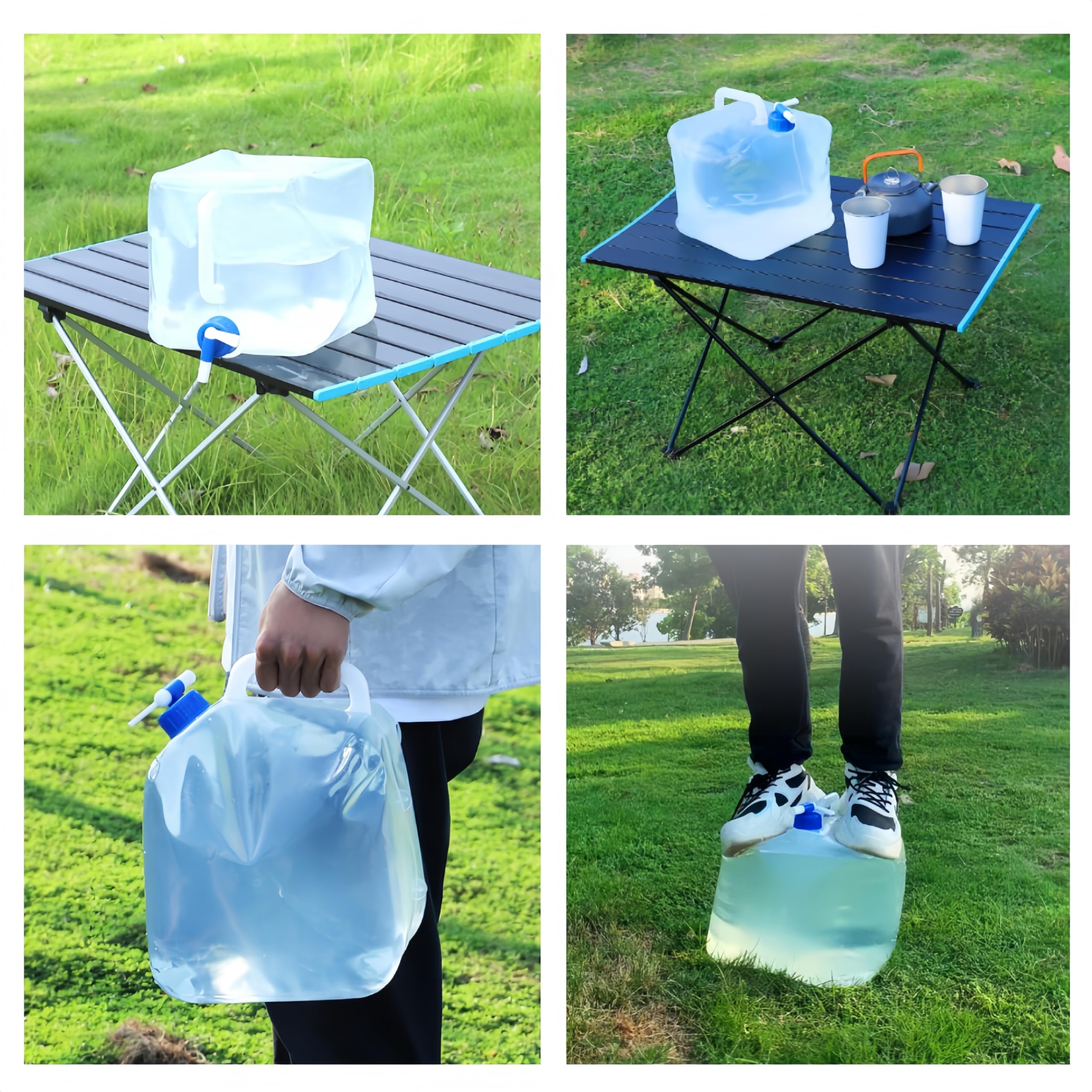 10L Acqua Pieghevole, Contenitore per l'acqua Pieghevole con beccuccio, Taniche per Acqua con Manico Portatile per Viaggi Campeggio Picnic