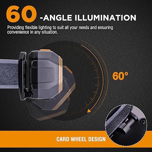 Miniatura 6 de EverBrite Linterna frontal recargable, 700 lúmenes para adultos, 6 modos con luz blancarojaverde, faro LED ajustable de 60 para caza, correr y