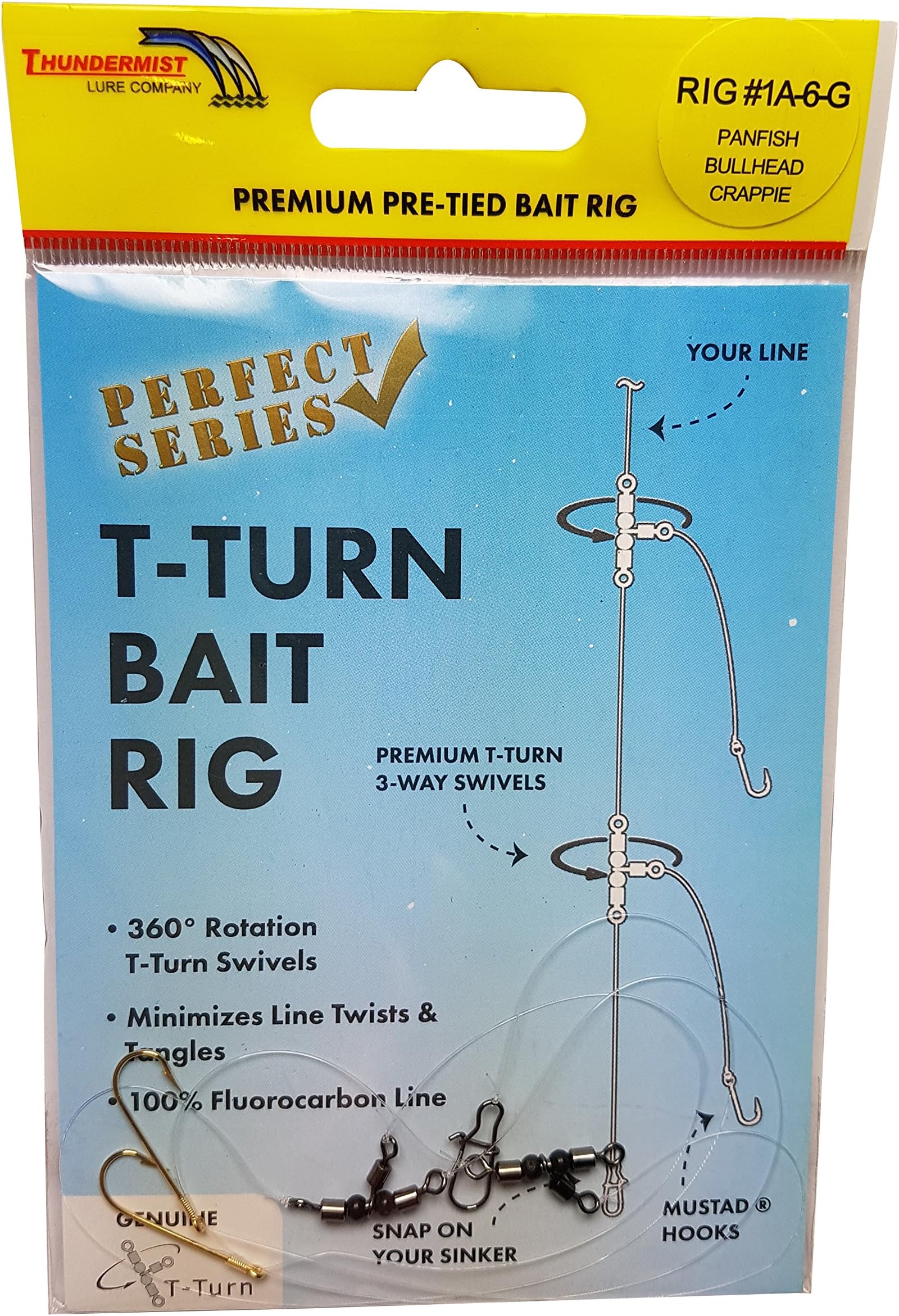 Thundermist Lure Company Thundermist Lure Company Perfect Series Rig Pre Tied T Turn Bait Clear