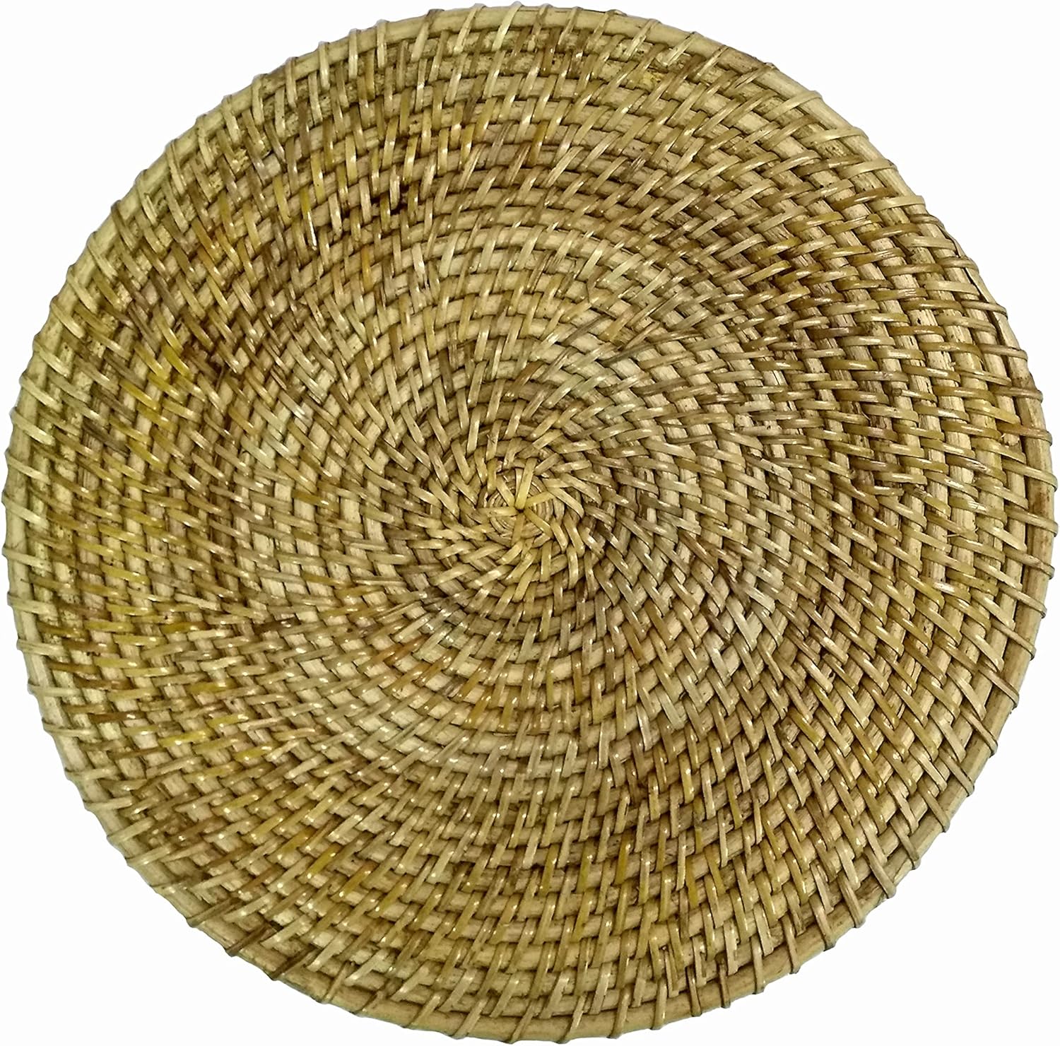 Handmade Rattan Placemats Eco-Frindly Round Woven for Dining Table Wicker Placemats Size - 14" (1-Piece)