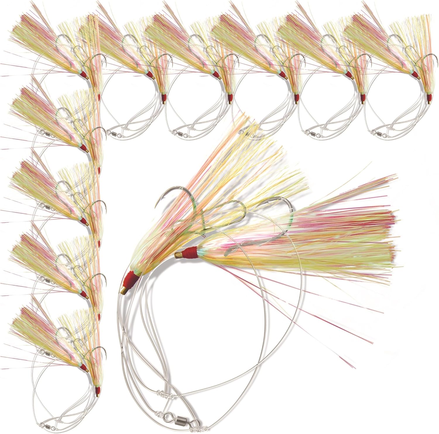 UNCLE MO'S SALTWATER TACKLE Ultimate Fishing Bundle: 10-Pack Fishing Rigs with 3-Pack Dehooker