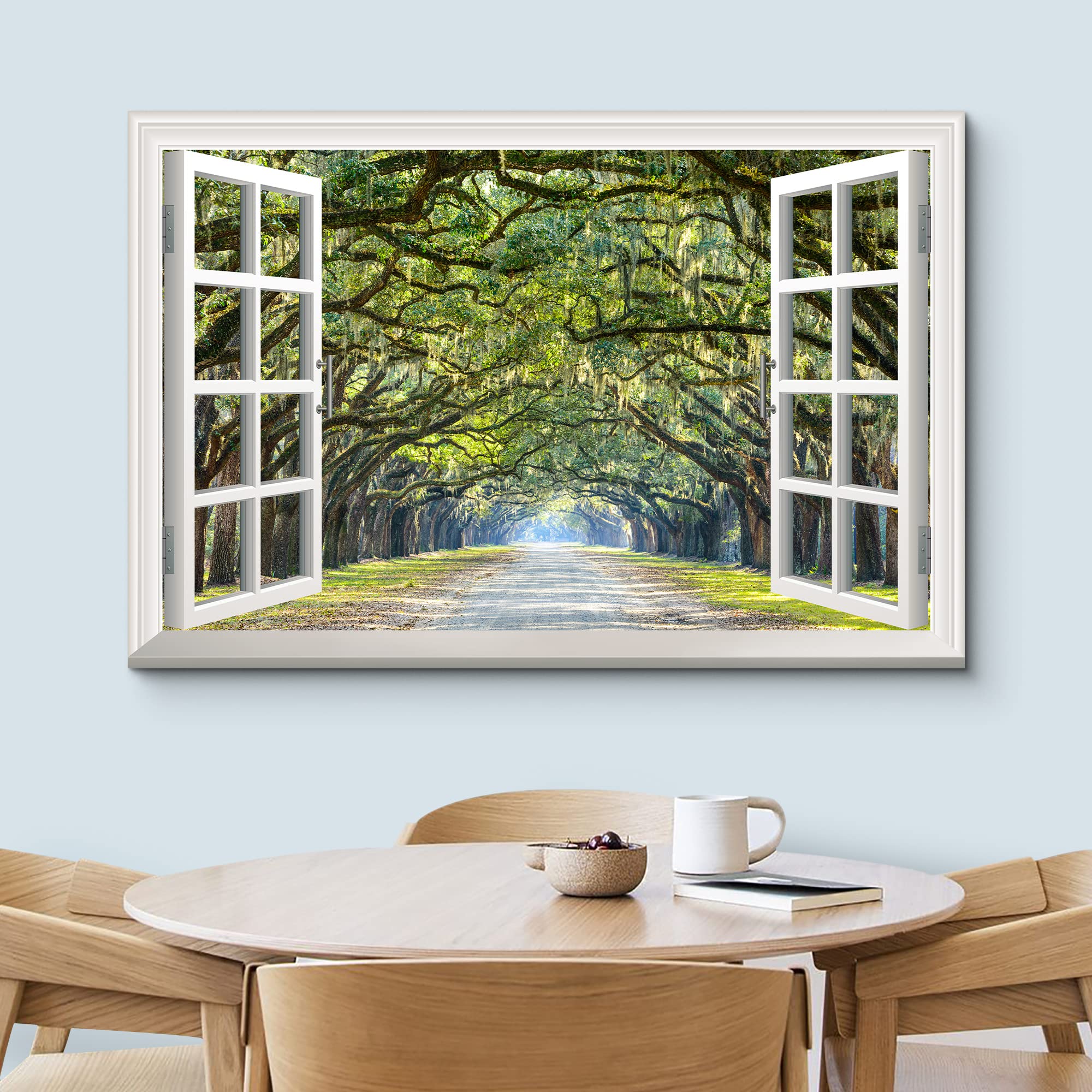 Amazon.com: wall26 - Modern White Window Looking Out Into a Road