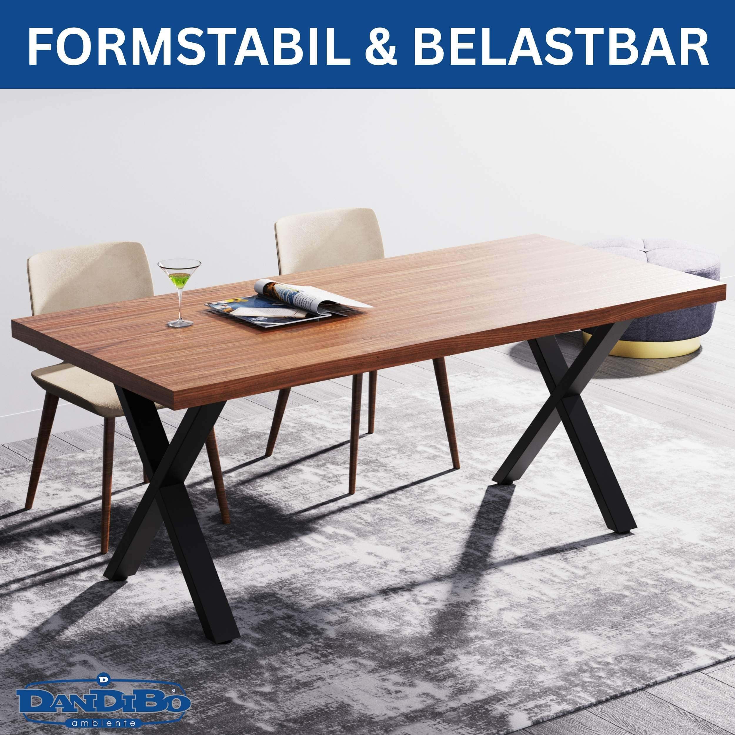 DanDiBo 2 patas de mesa de metal negro, 60 x 72 cm, altura regulable, patas para muebles, patas de mesa, patas de mesa de comedor