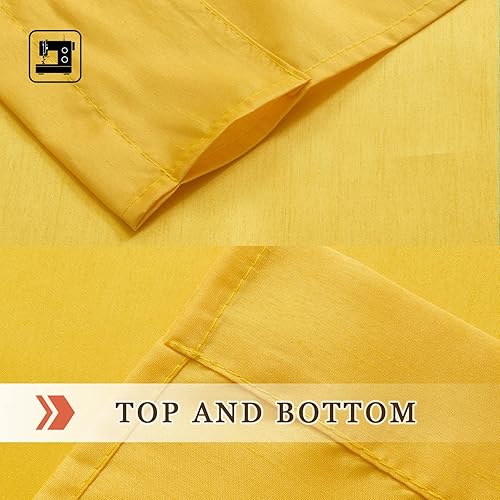 Miniatura 9 de Juego de cortinas de cocina de seda sintética de 36 pulgadas de largo, cortinas de café, cenefas con bolsillo para barra para sala de estar,