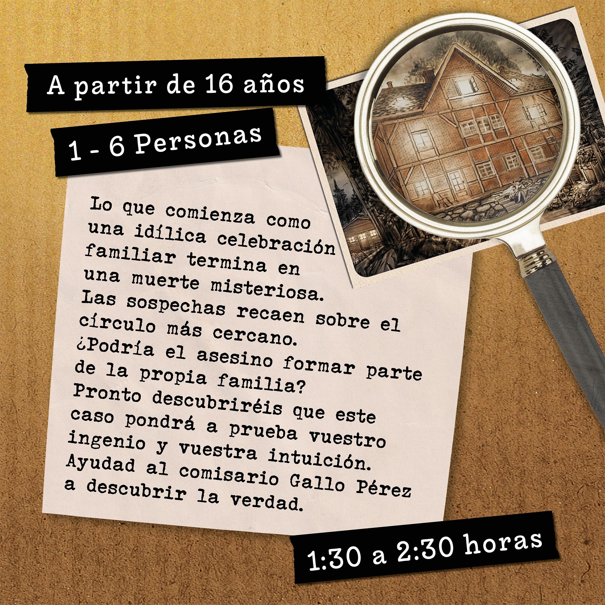Hidden Games Escena del Crimen: Crimen en la Familia Regio, crimenes imperfectos, Exit Juego de Mesa de Misterio y Detectives cooperativo, 1-6 Jugadores, a Partir de 16 años, en español.