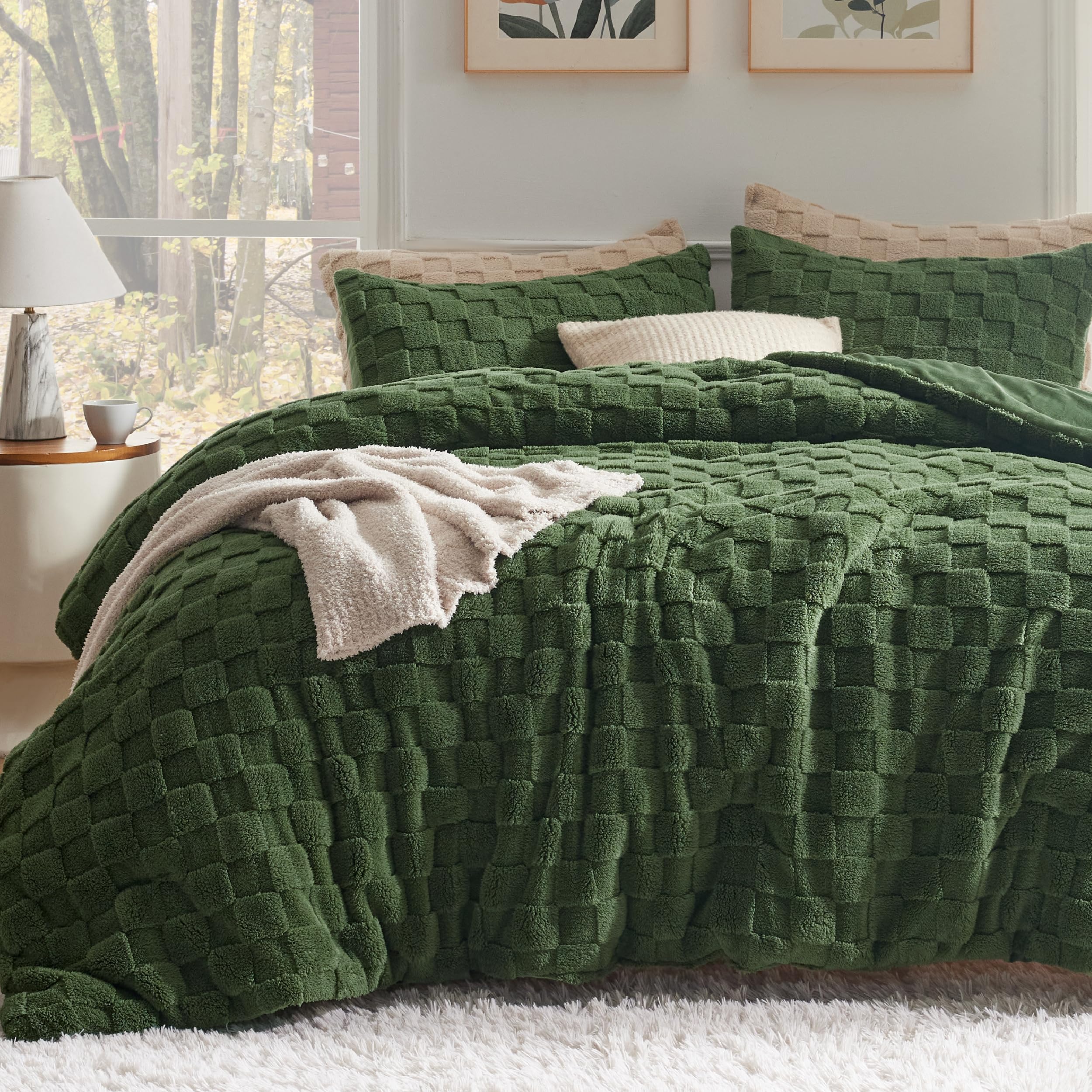King Bed Ice Green And Orange Microfleece Tonal Comforter