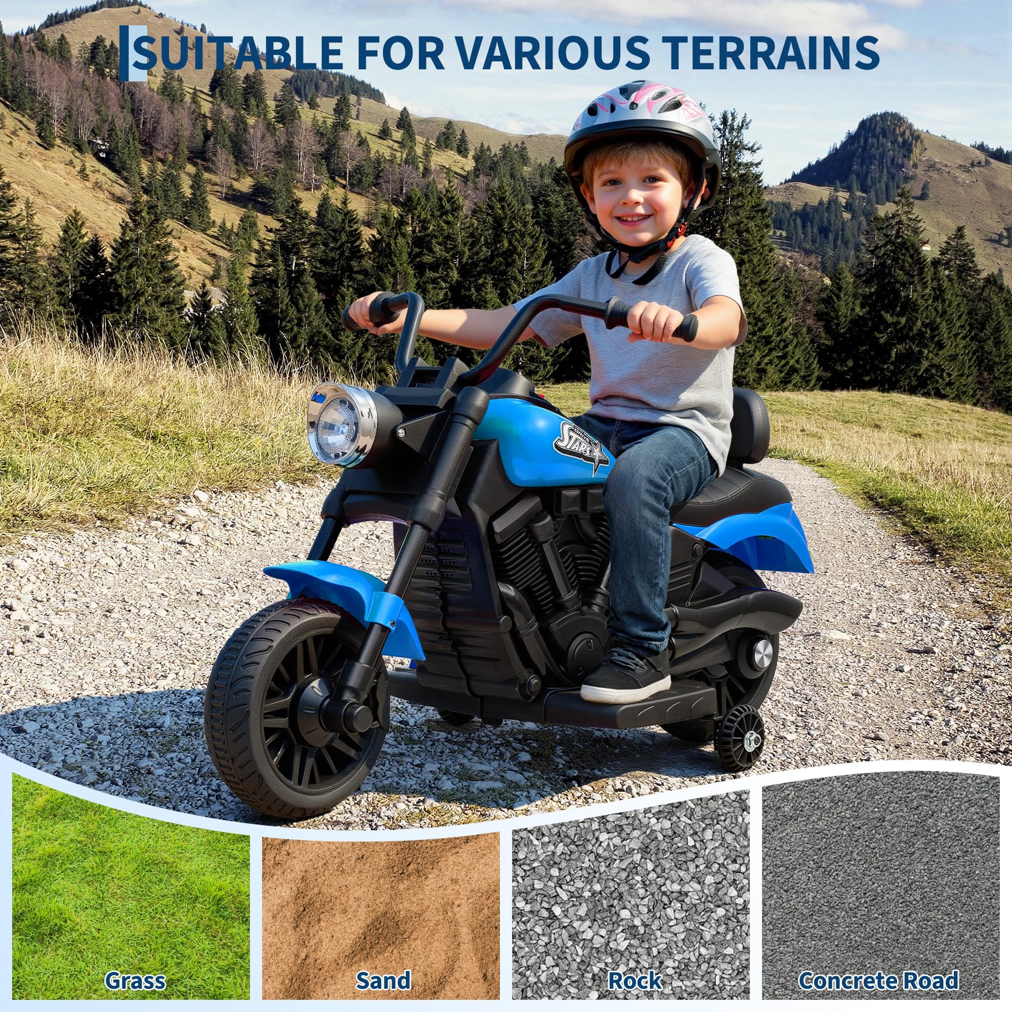 Moto électrique Enfant 6V Démarrage Sécurisé Les Petits Pilotes 3 à 6 Ans