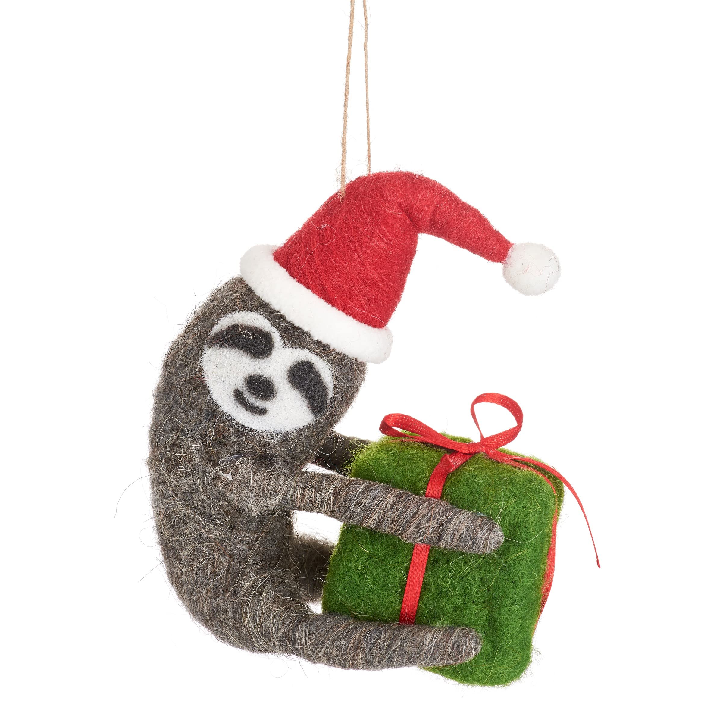 Sass & Belle Sloth With Present Felt Hanging Decoration