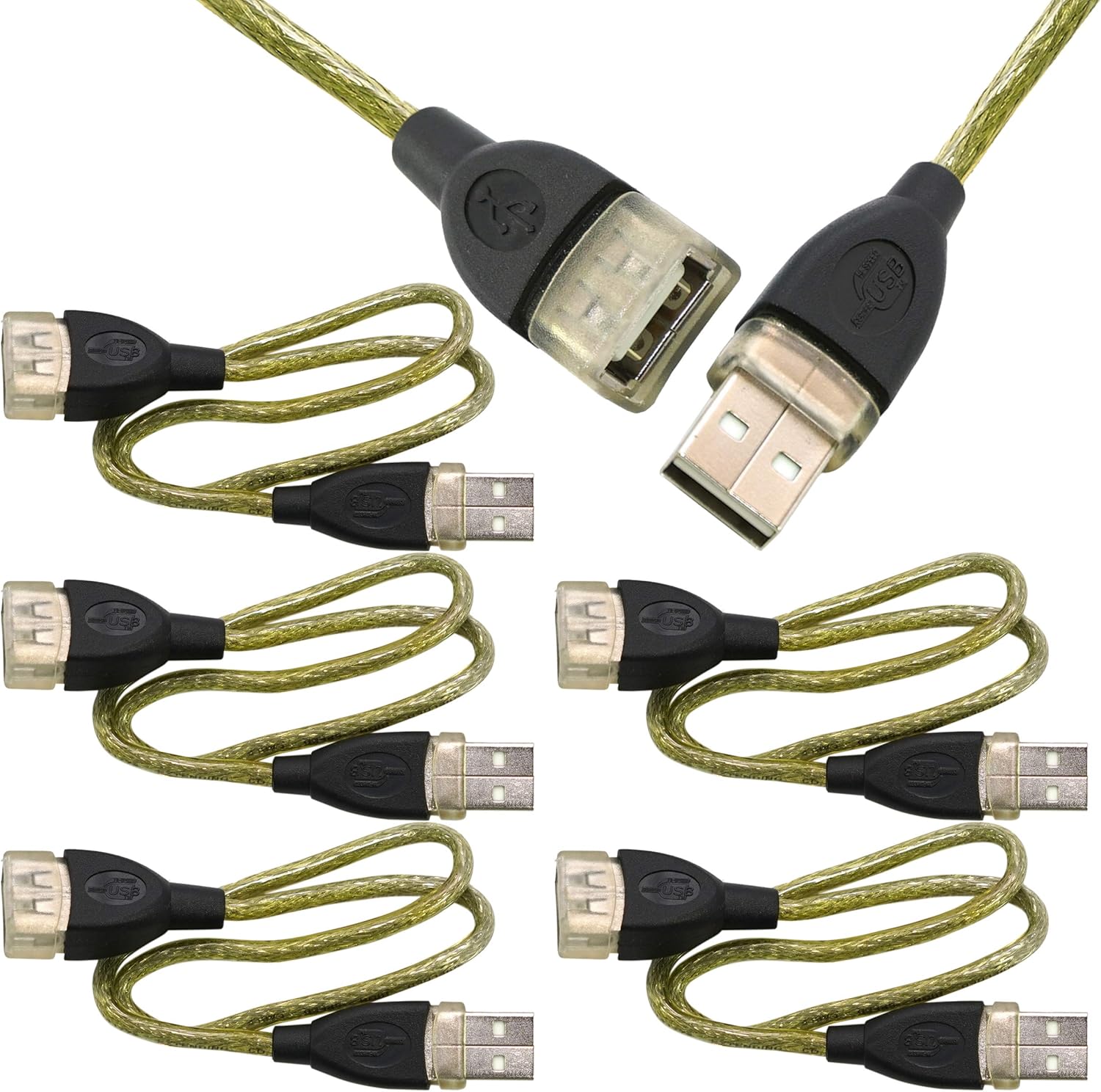 Uр Tо 50% оƒƒ SaiTech IT 5 Pack 1Ft (30cm) USB 2.0 Extension Cable A Male to A Female Cable Extender Cord for Keyboard, Mouse, Printer - Black Uр Tо 50% оƒƒ SaiTech IT 5 Pack 1Ft (30cm) USB 2.0 Extension Cable A Male to A Female Cable Extender Cord for Keyboard, Mouse, Printer - Black