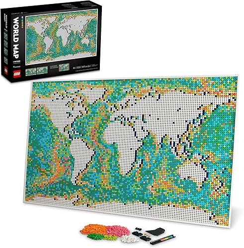 LEGO Art World Map 31203 - Juguete de construcciĂłn significativo coleccionable para entusiastas del bricolaje y del mapa nuevo 2021 11695 piezas LEGO Art World Map 31203 - Juguete de construcciĂłn significativo coleccionable para entusiastas del bricolaje y del mapa nuevo 2021 11695 piezas
