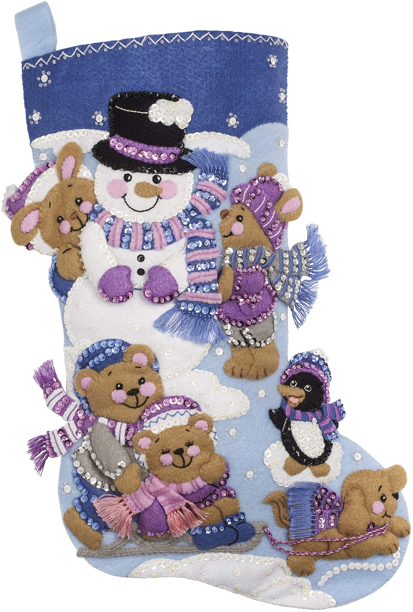Bucilla 86975E Playing in the Snow Felt Applique Kit
