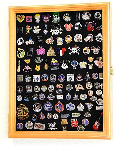 Miniatura 6 de Alfileres de solapa vitrina para armario de pared, soporte para estante de pared Disney Hard Rock Pines militares (acabado cereza)