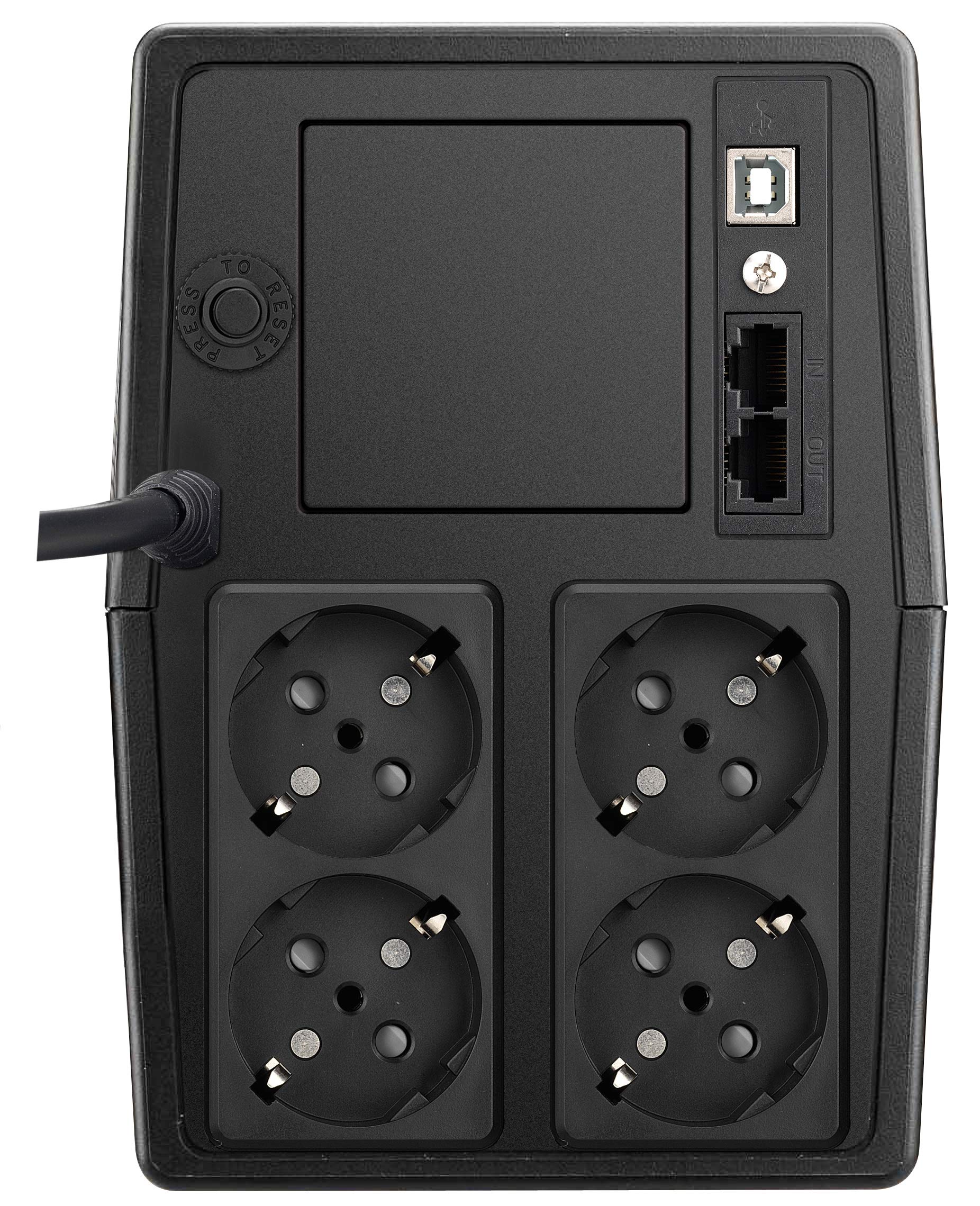 Phasak PH 9410 - Sistema de alimentación ininterrumpida (1000 VA, LCD, USB, RJ45, SCHUKO)