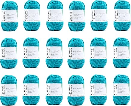 Loops & Threads Sweet Snuggles Yarn - Solid Yarn for Knitting, Crochet, Weaving, Arts & Crafts - Turquoise, Bulk 18 Pack