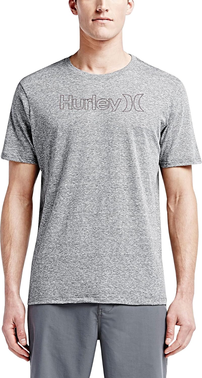 Hurley Mens One And Only Outline Triblend Premium T-Shirt, Size: Small, Color Charcoal