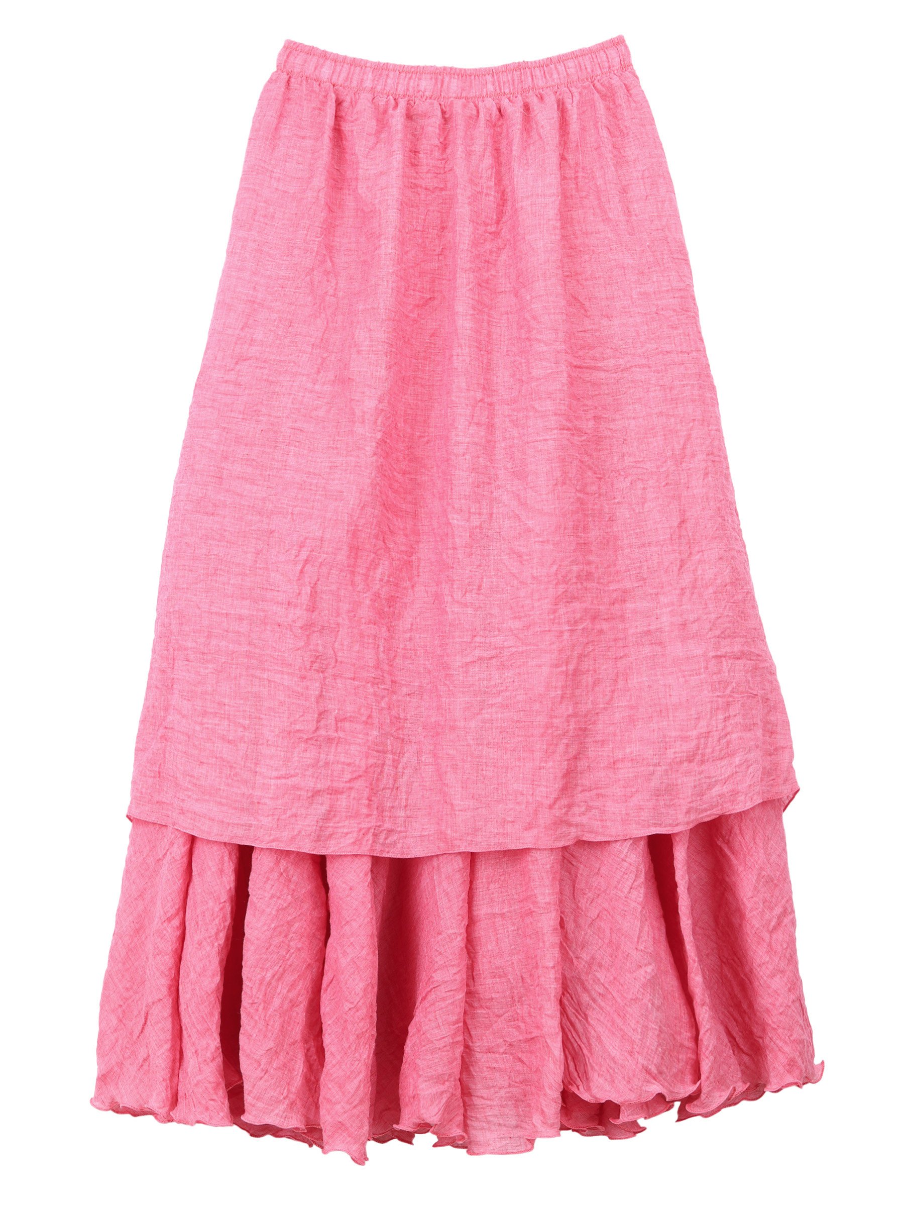 Mujer Algodón Lino Falda Larga Maxifalda Playa Cintura Maxiskirt Elástica Doble Capa para Vacaciones Casual - para Talla 34/36/38/40/42 o Talla XS/S/M/L