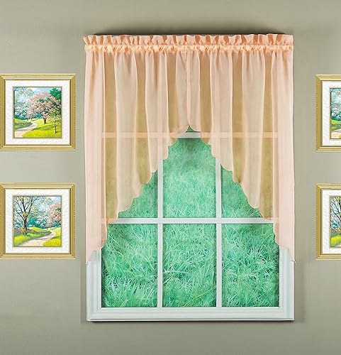 Vista 703 de Today's Curtain - Cortina Emelia de gasa original, panel de 84 pulgadas, negro, 60 pulgadas de ancho x 84 pulgadas de largo