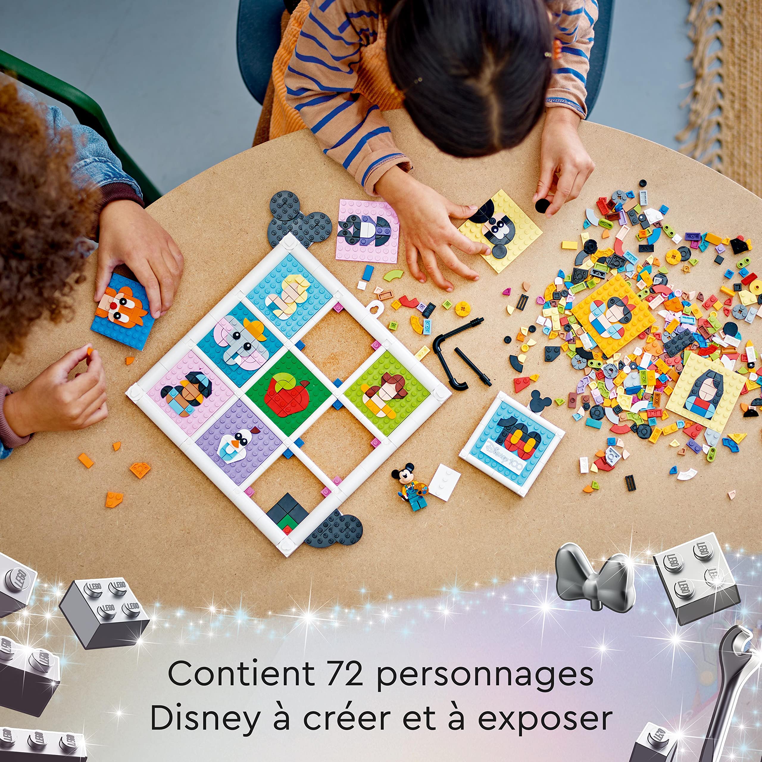LEGO Disney 100 Ans d'Icônes Disney, Set de Création d'art Mural de Personnages, 72 Motifs de Mosaïque Amusants à Créer, Incluant la Minifigurine de Mickey Mouse, Jouet pour Enfants 43221