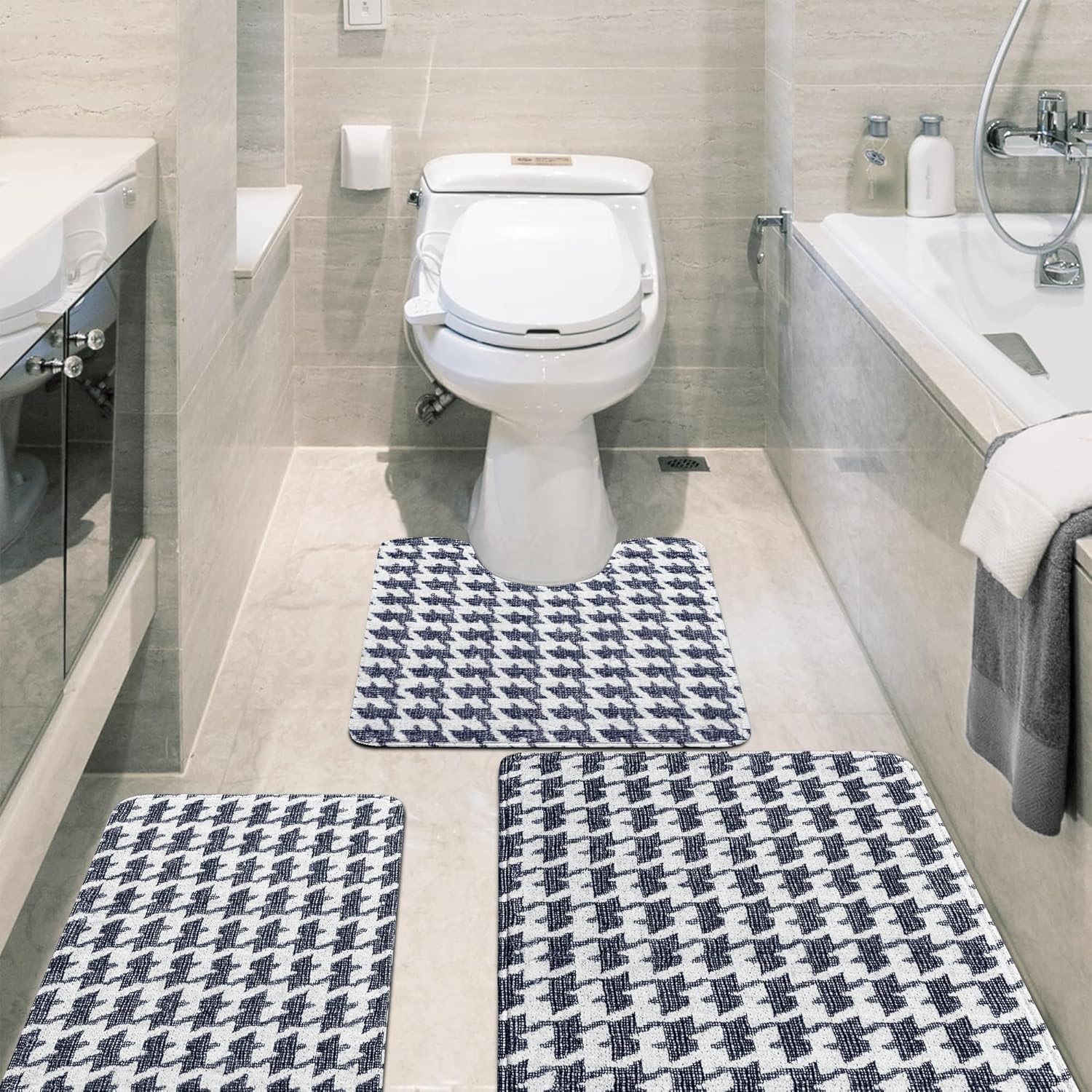 VENESSCO Bathroom Rugs Set 3 Piece, Ultra Soft Non Slip