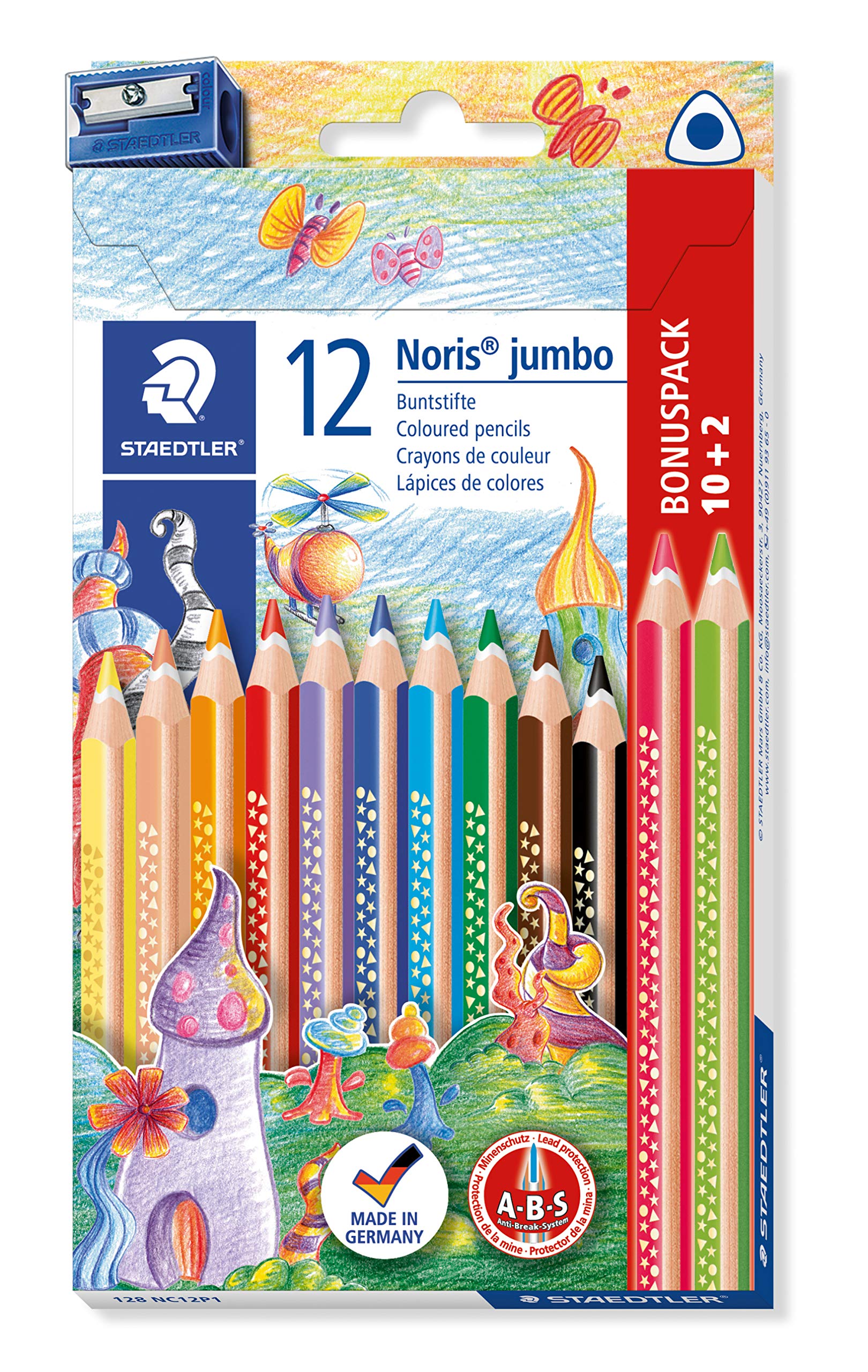 STAEDTLER NORIX - Matite colorate, 24 colori assortiti, confezione da